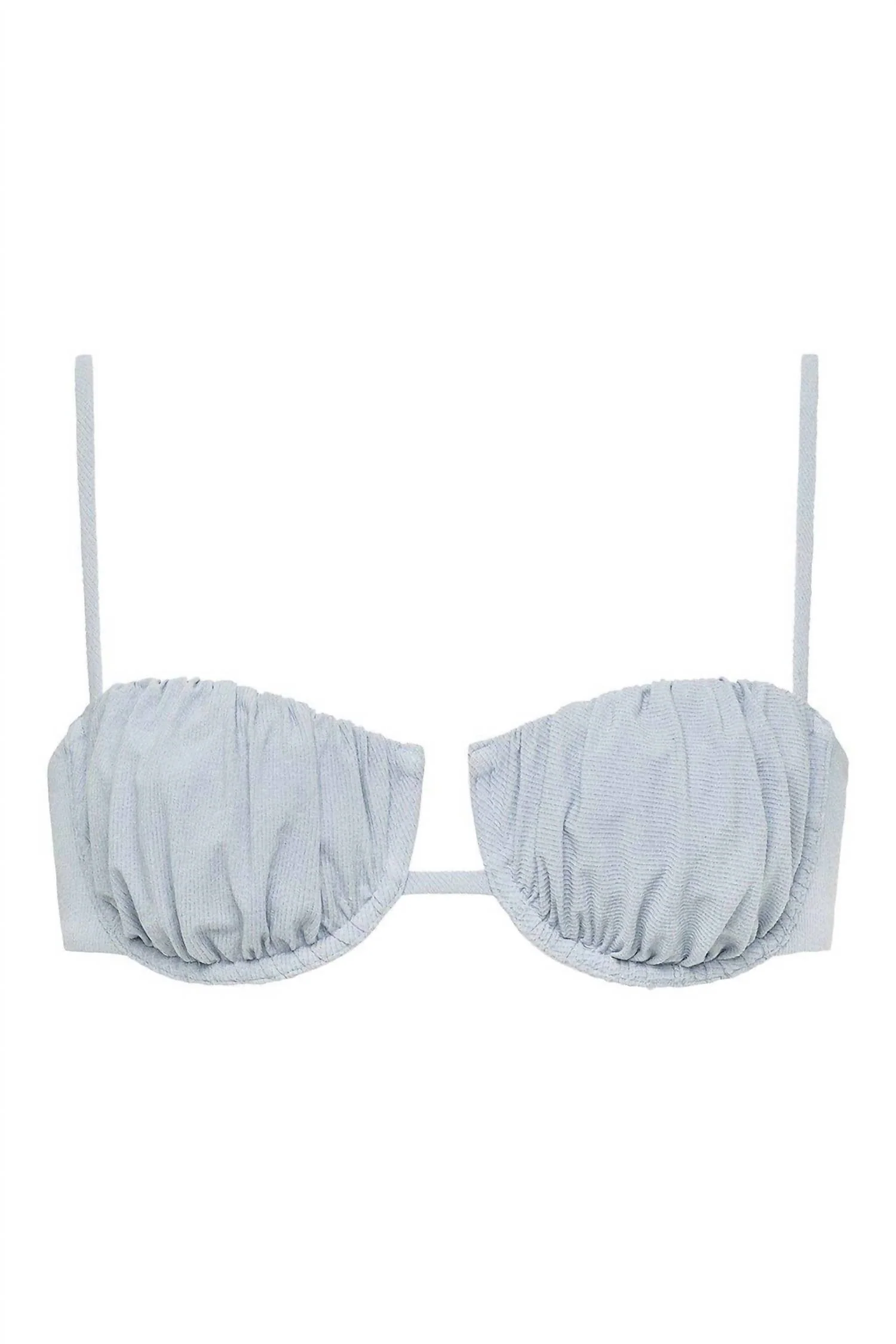 Underwire Petal Bikini Top In Light Denim - Image 3