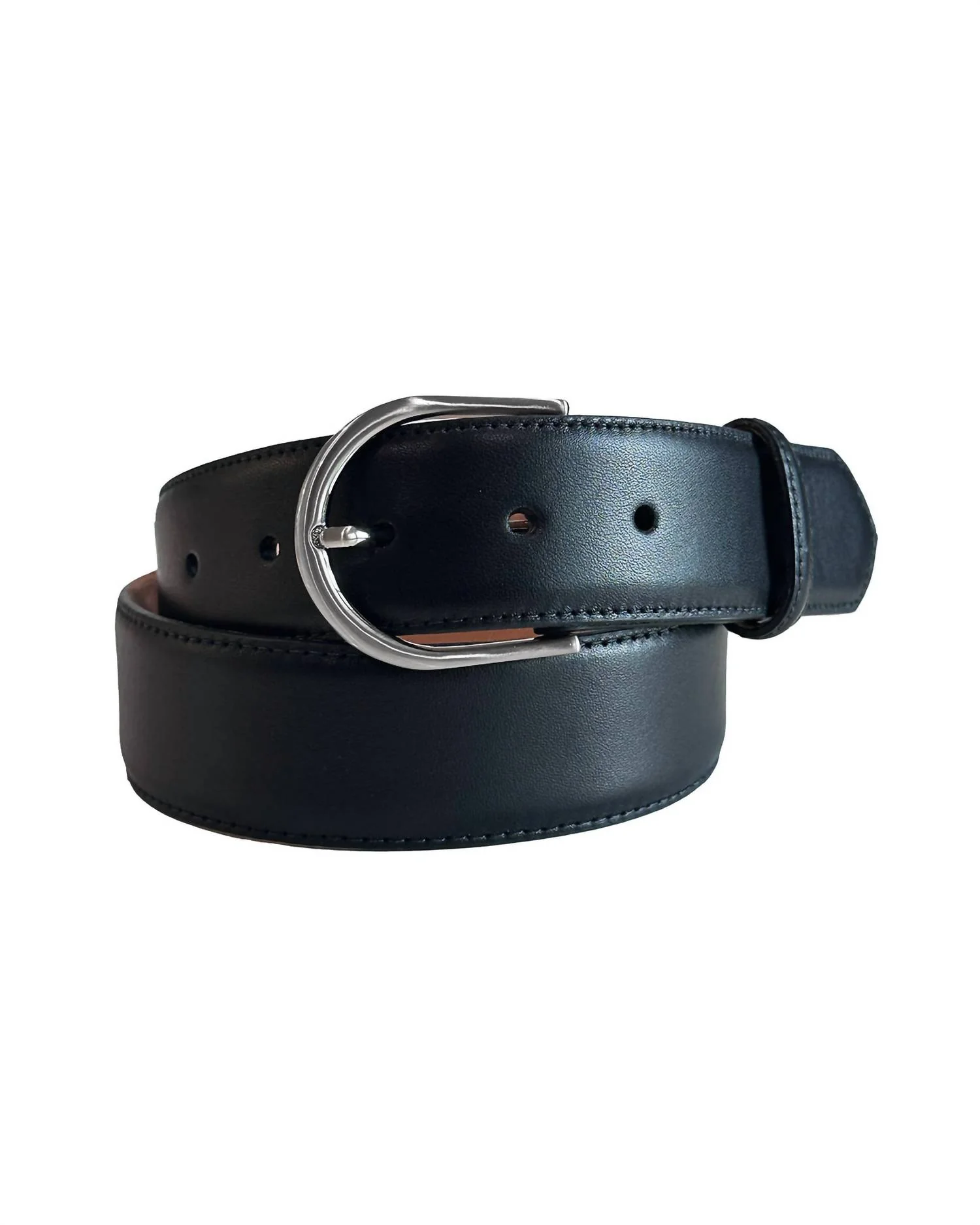Unisex Classic Denim Belt In Black Semi-Matte With Silver