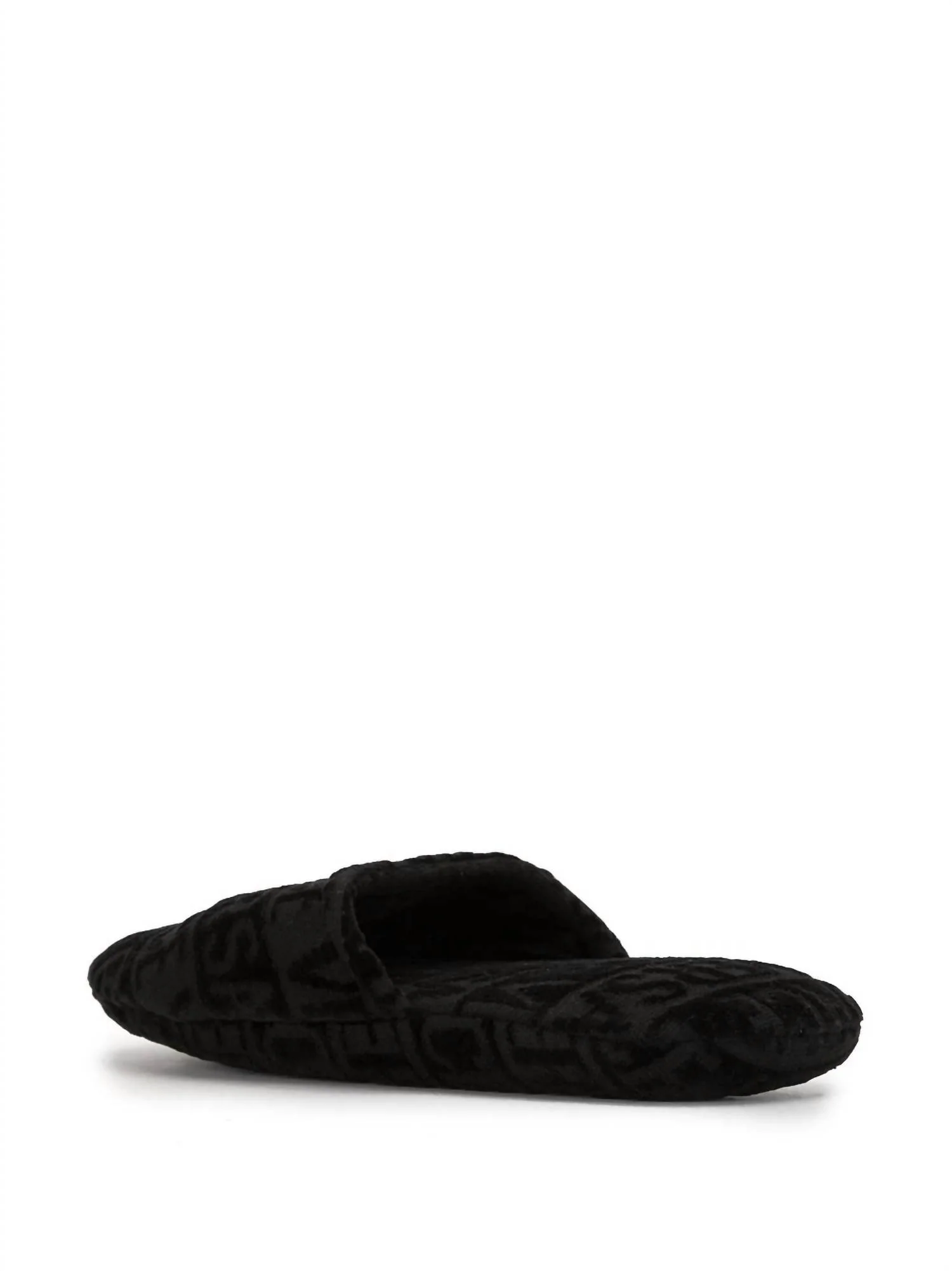 Unisex Embroidered Medusa Terricloth Slippers In Black And Gold - Image 4