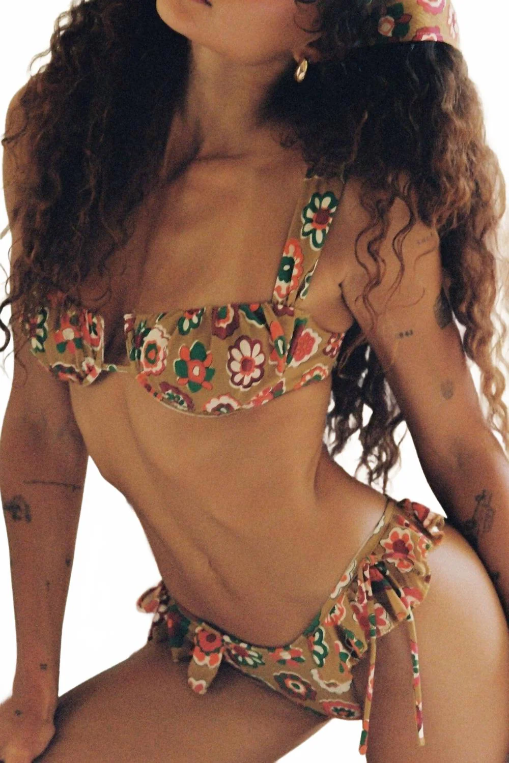 Uno Ruffle Bows Bikini Bottom In Mazzy Floral - Image 5