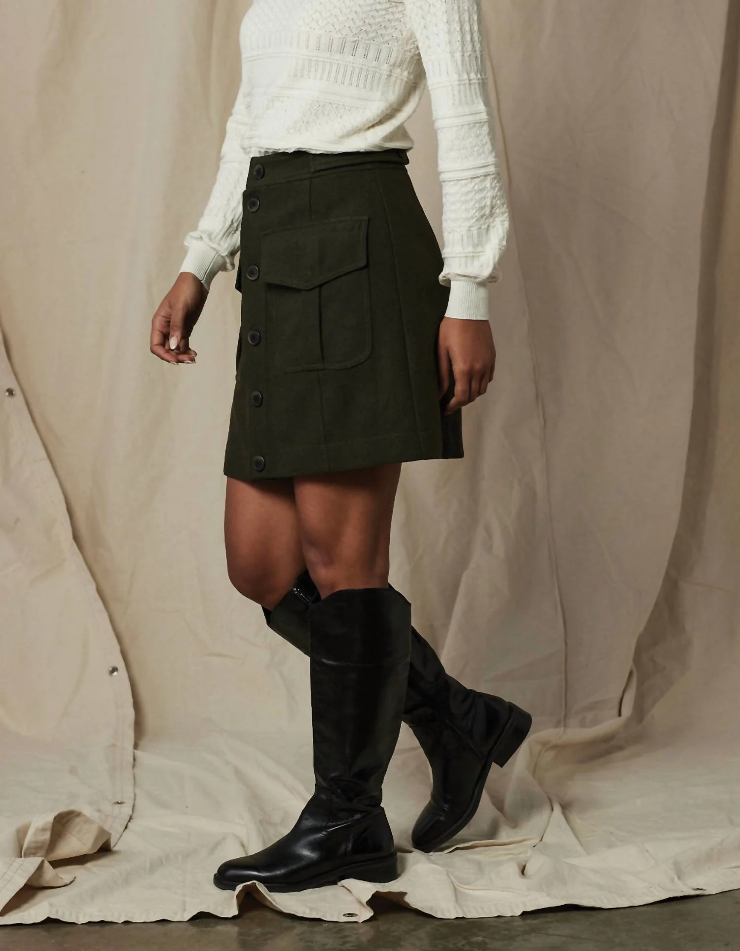 Utility Mini Skirt In Green - Image 2