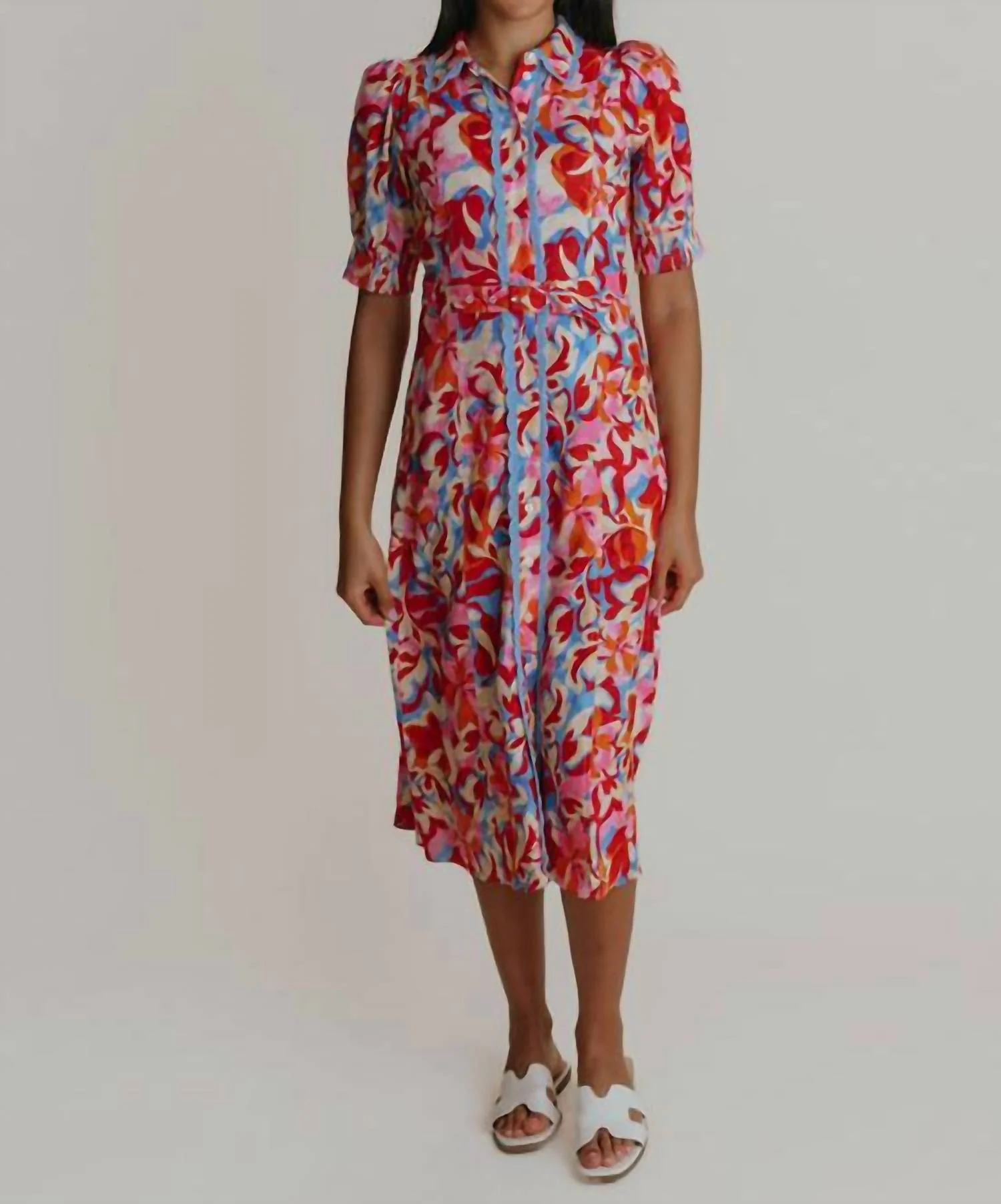 Vail Midi Dress In Caribbean Bloom