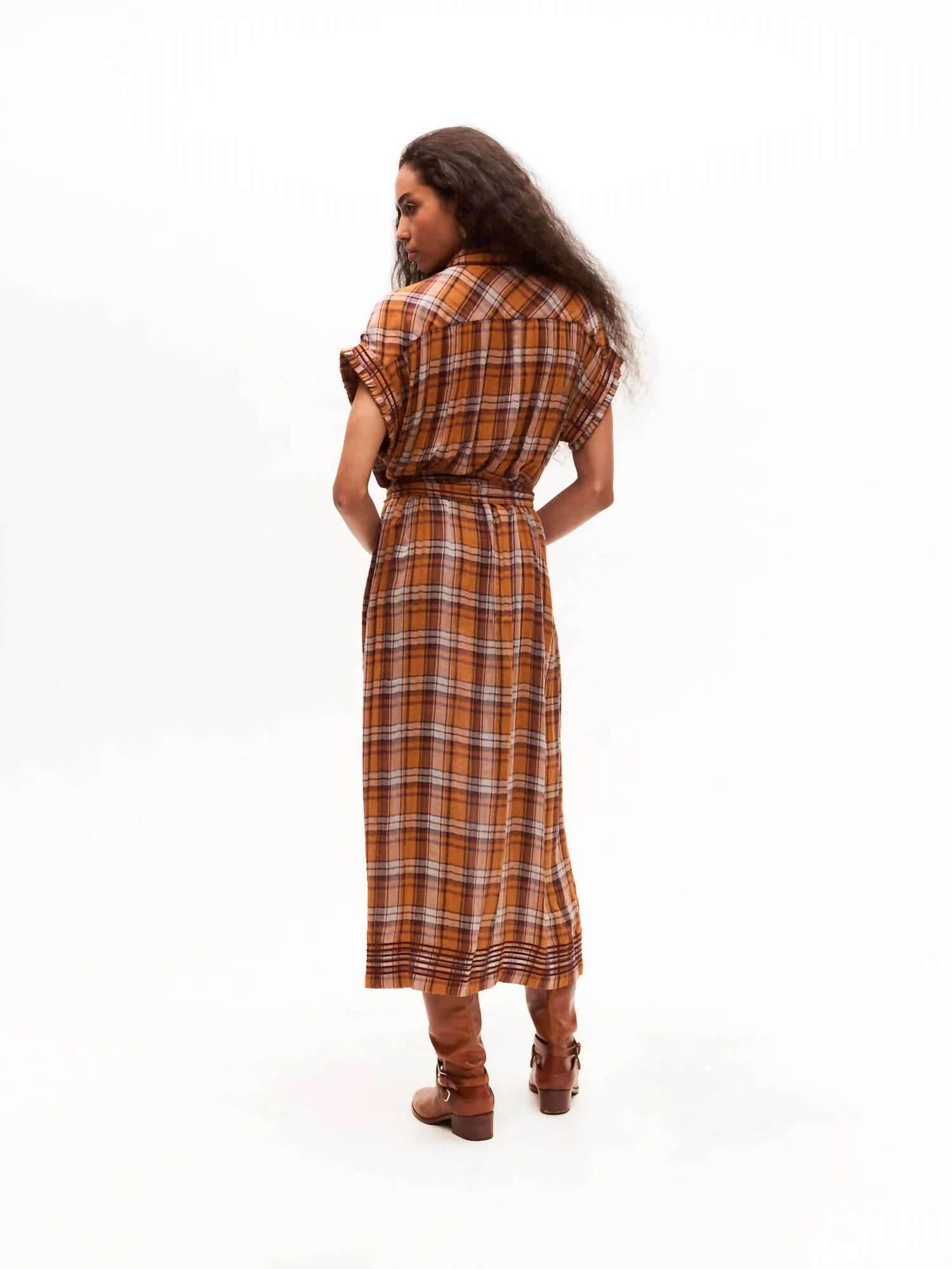 Valerie Kaftan Midi Dress In Brown - Image 2