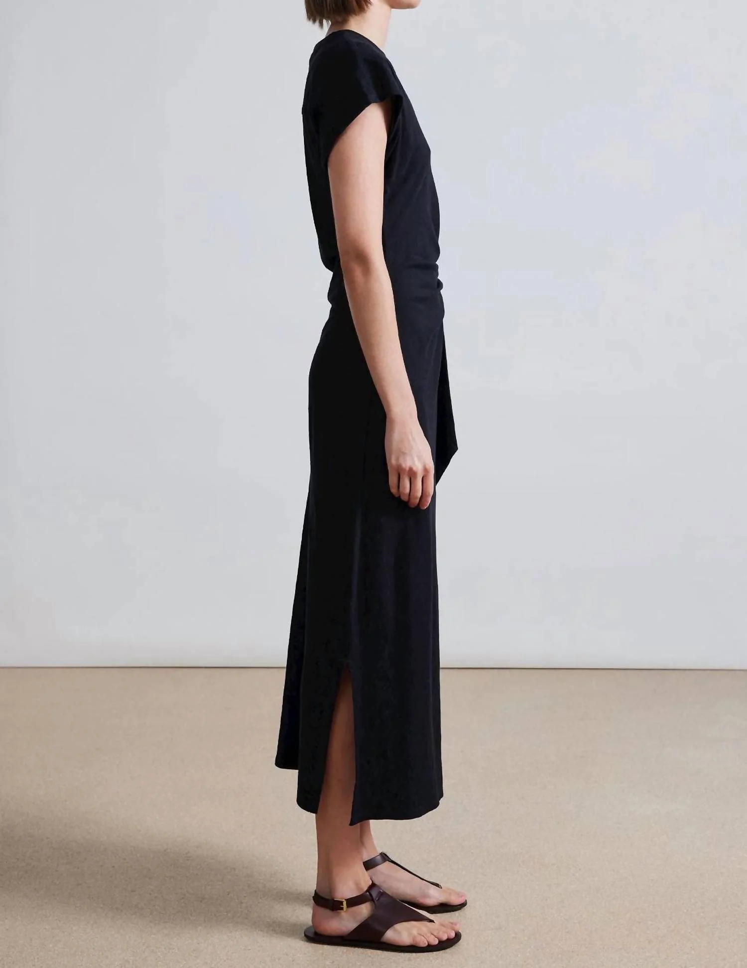 Vanina Cinched Midi Dress In Black - Image 2