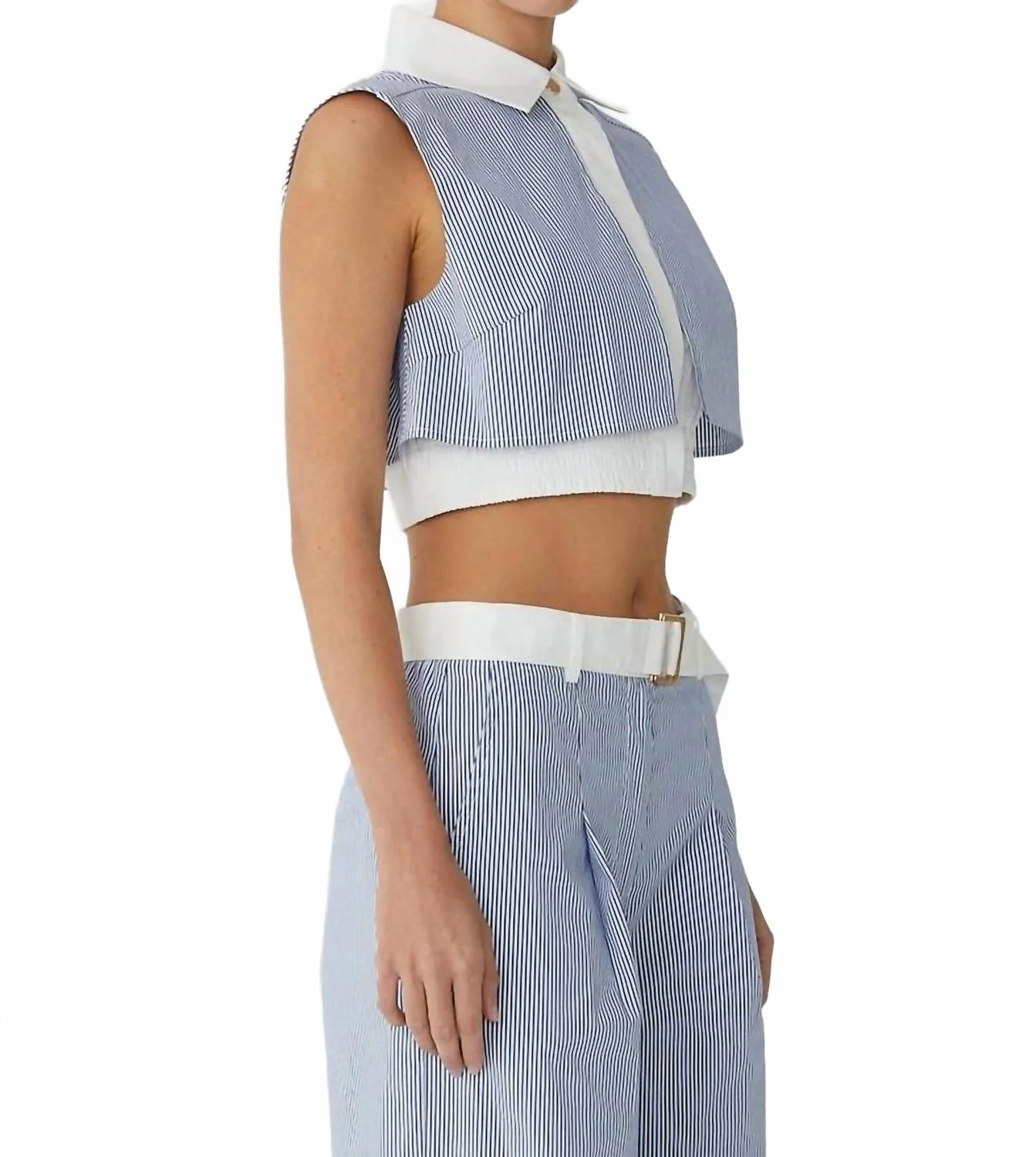 Veda Top In Blue/white Stripe - Image 3