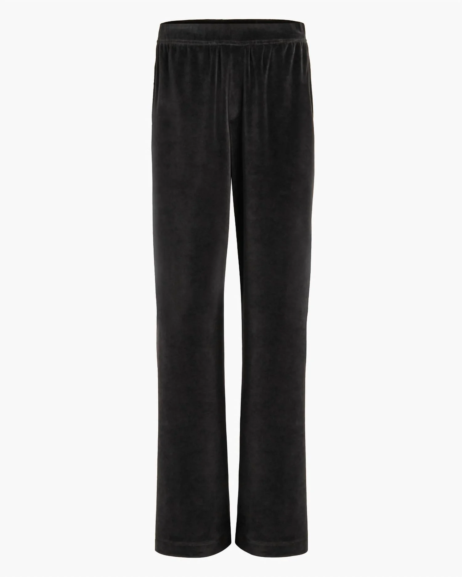 Velour Flare Pants In Black - Image 4