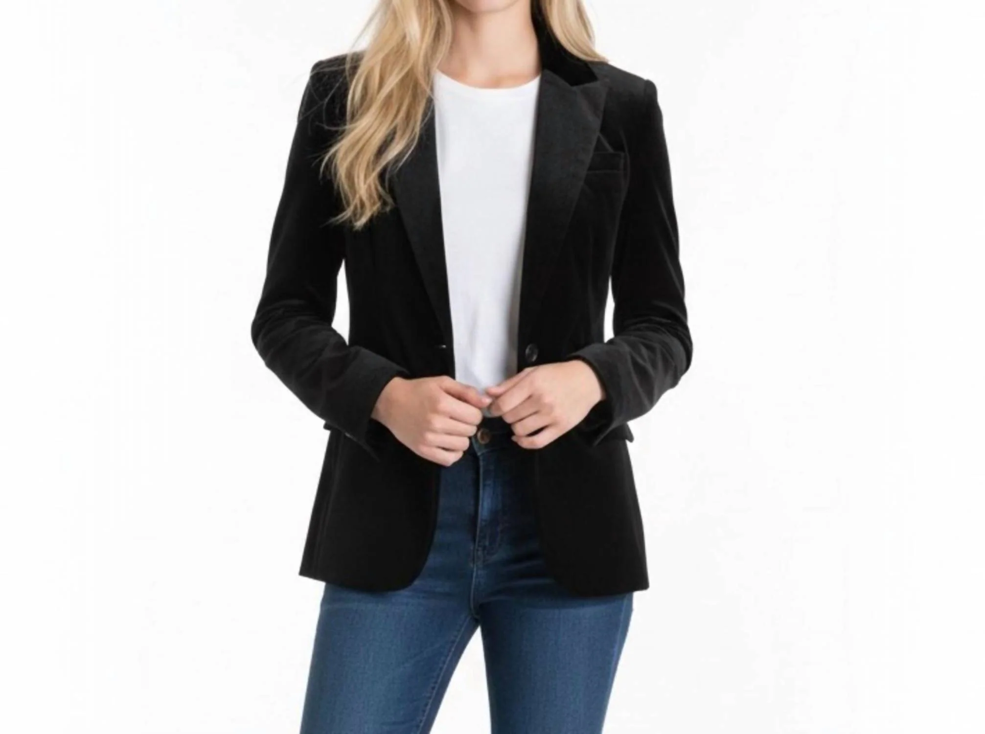 Velvet Blazer In Black