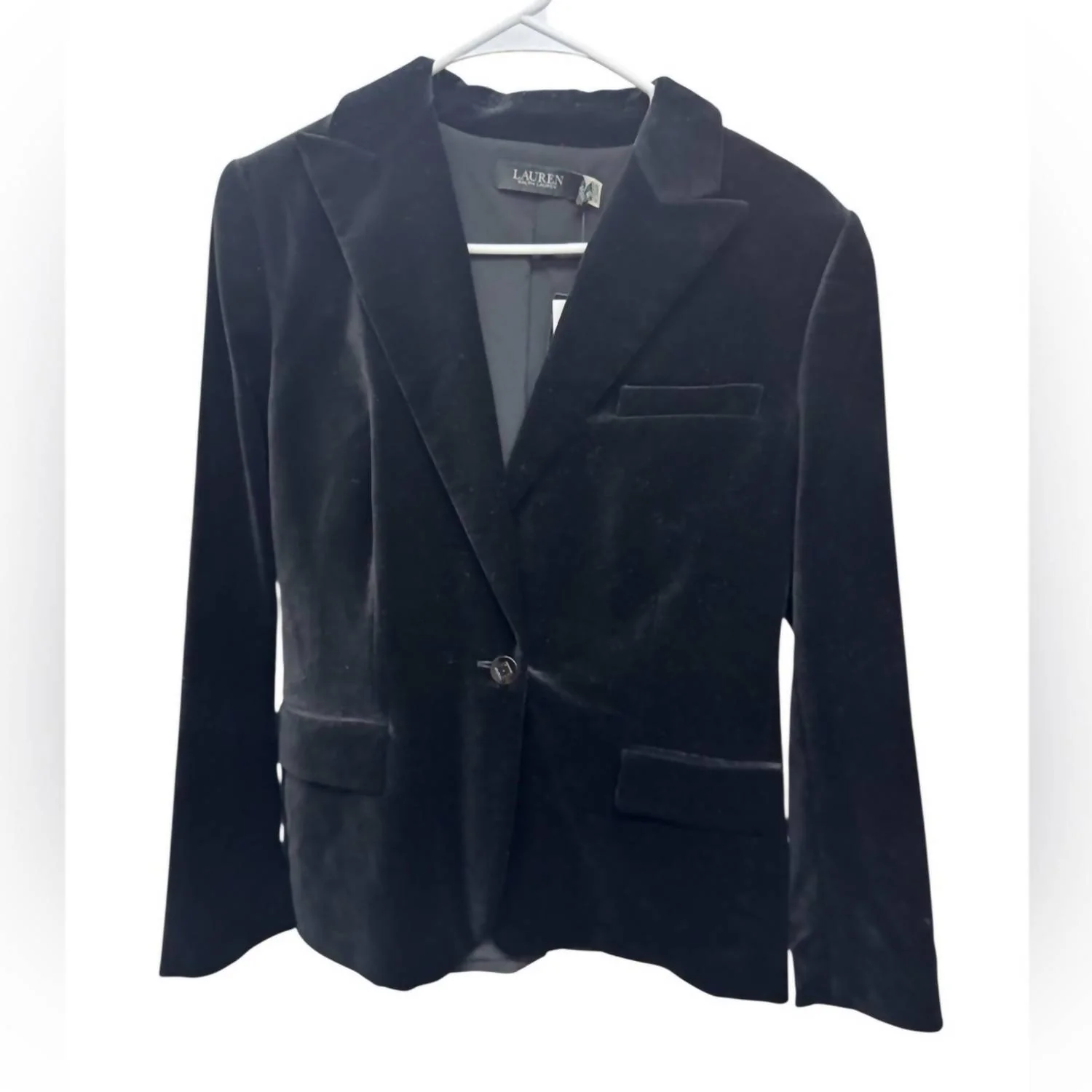 Velvet Blazer In Black - Image 2