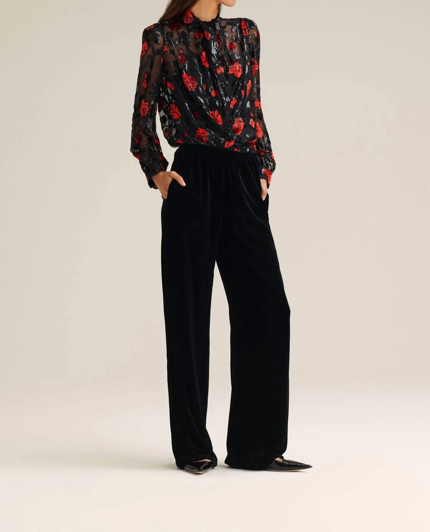 Velvet Soft Trouser In Black - Image 2