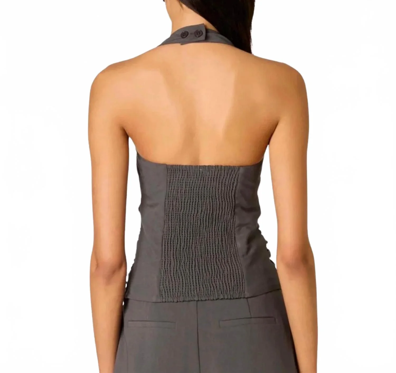Ventura Halter Neck Top In Grey - Image 2