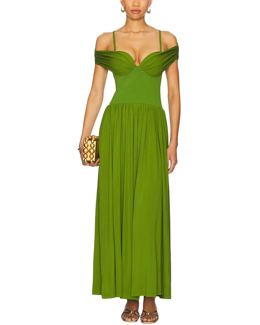 VERA DOLINI Solid Maxi Dress