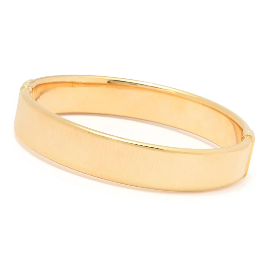 Verona Gioielli 18K Gold Plated or Sterling Silver Tubing Satin Bangle Bracelet - Image 3