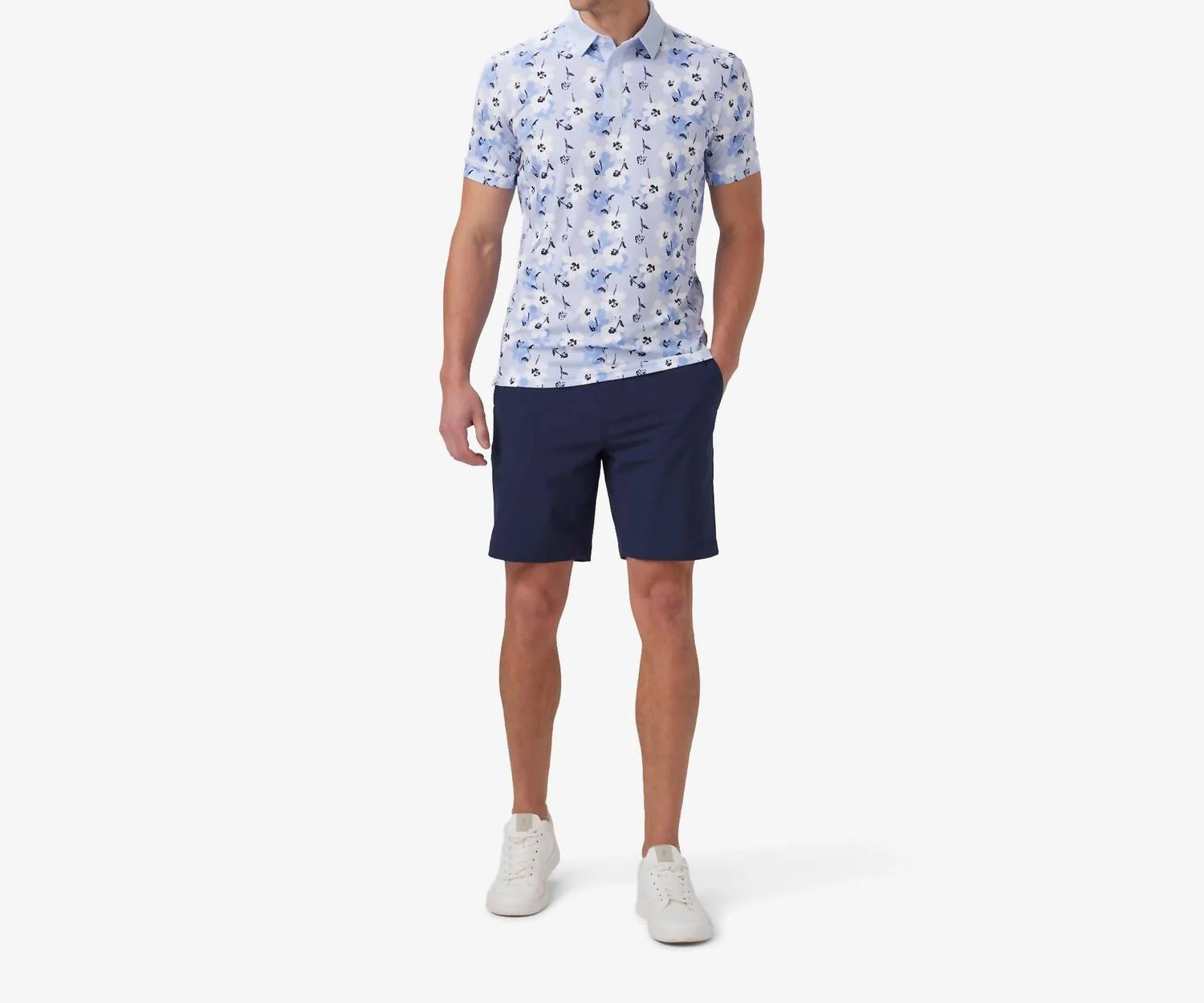 Versa Short Sleeve Polo In Light Pastel Blue - Image 3