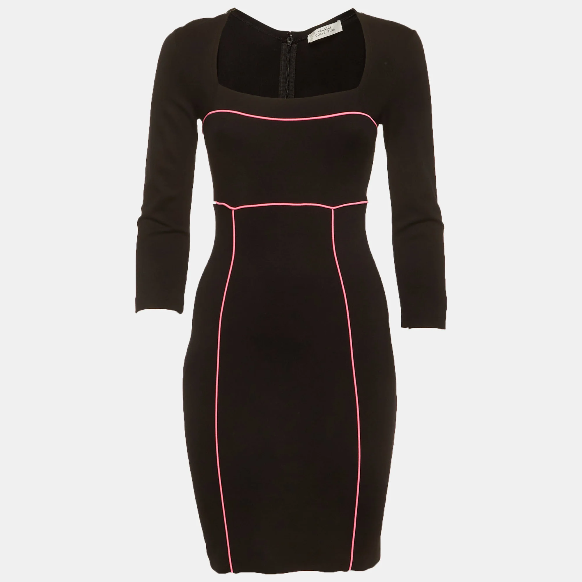 Versace Collection Black Jersey Shift Mini Dress