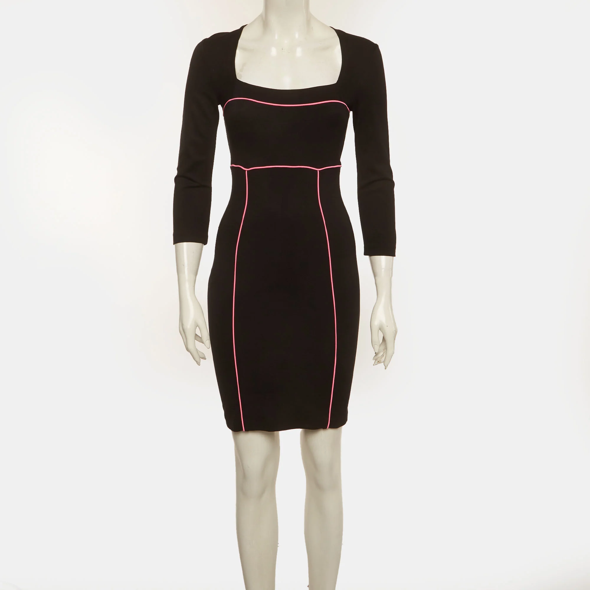 Versace Collection Black Jersey Shift Mini Dress - Image 2