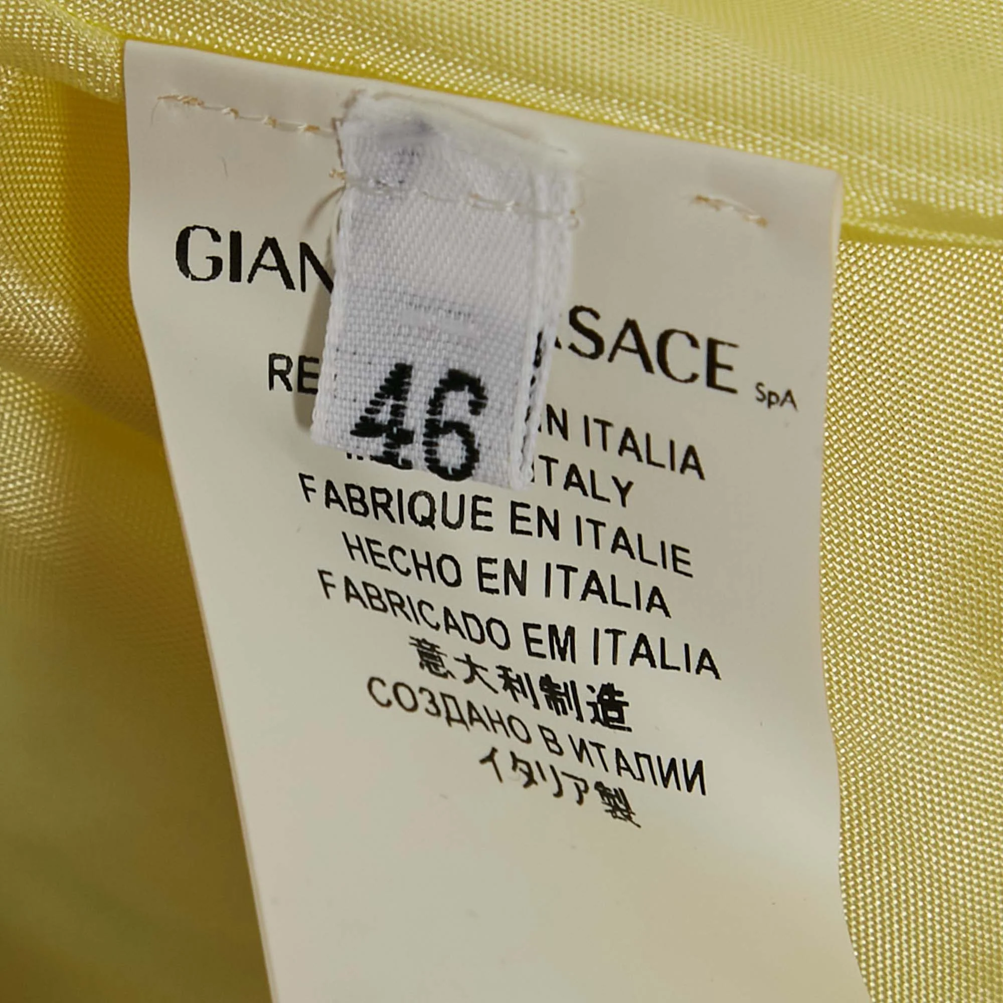 Versace Collection Yellow Rib Knit Flared Mini Dress - Image 6