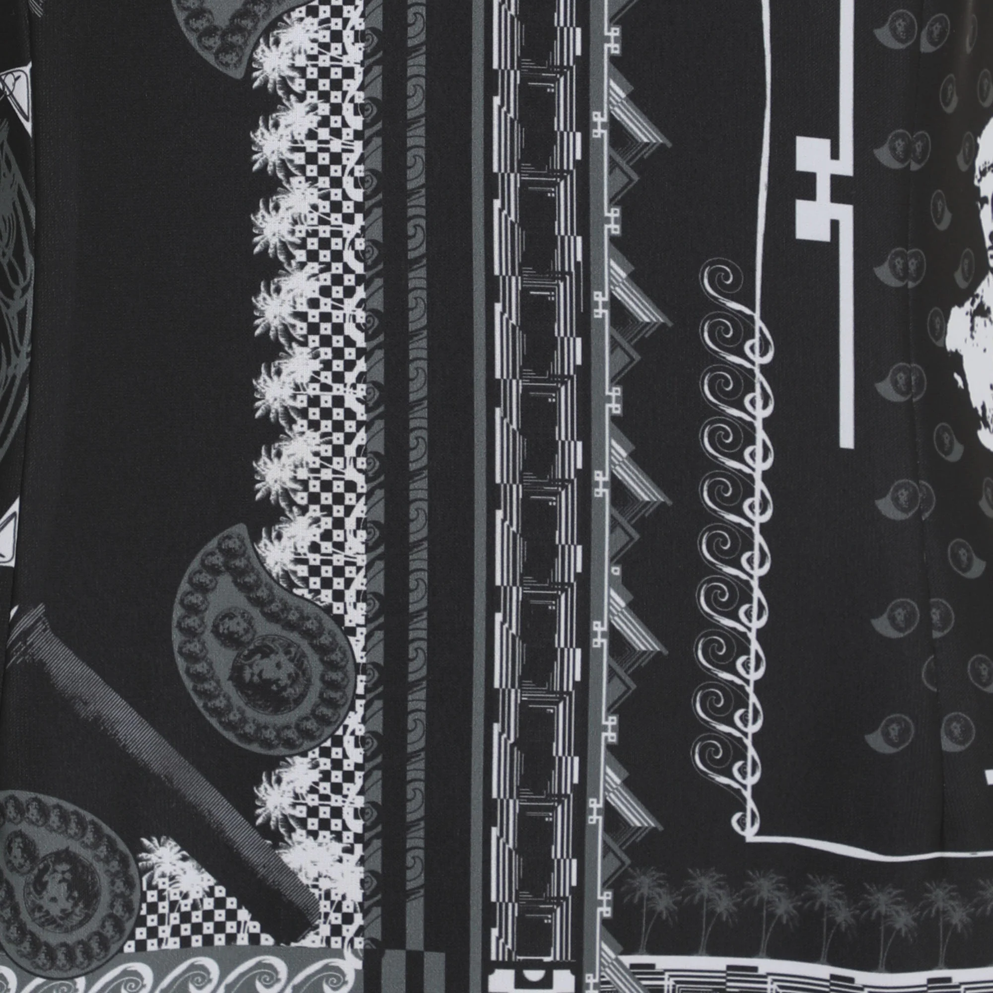 Versus Versace Black/grey Printed Satin Sleeveless Midi Dress - Image 6