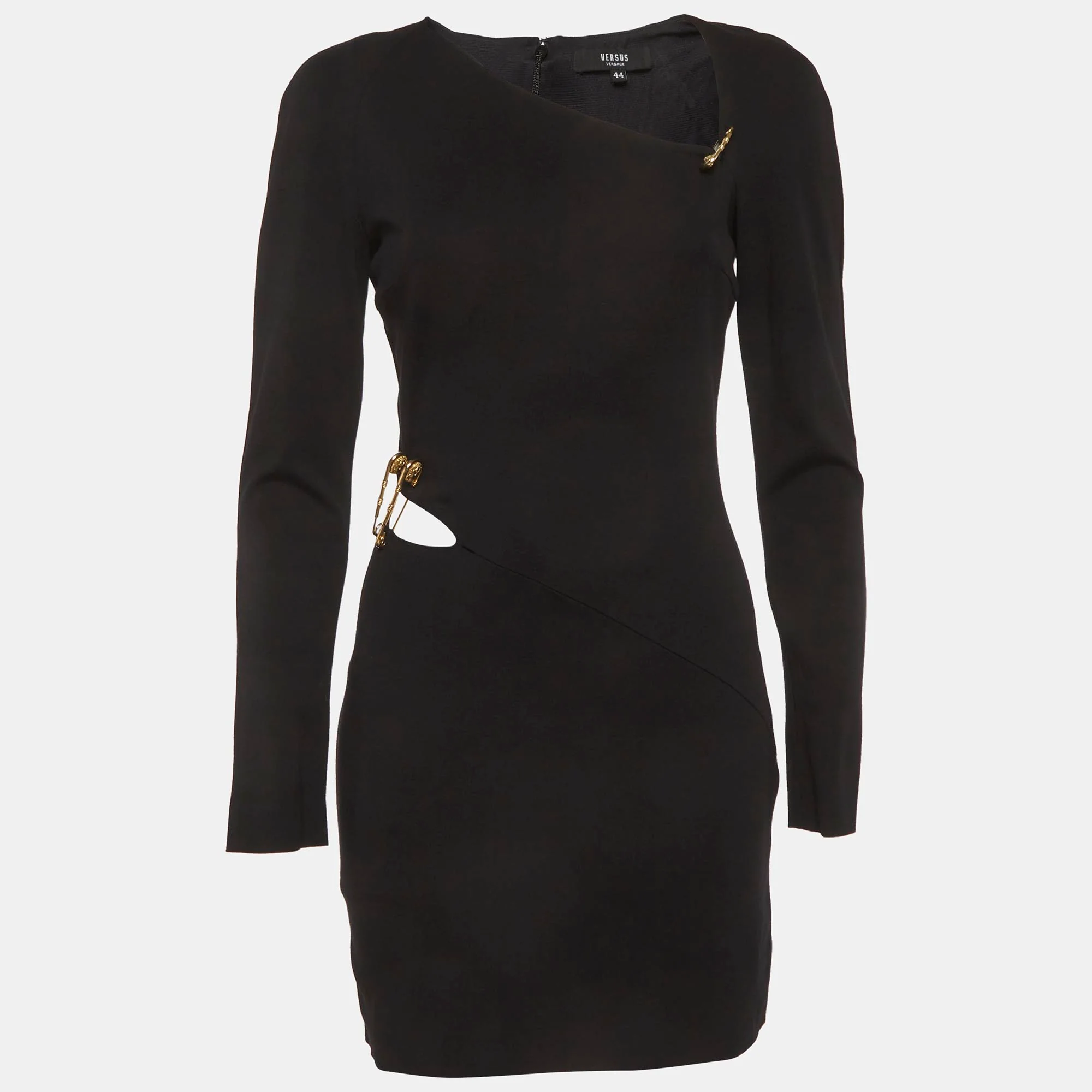 Versus Versace Black Jersey Knit Cut Out Mini Dress