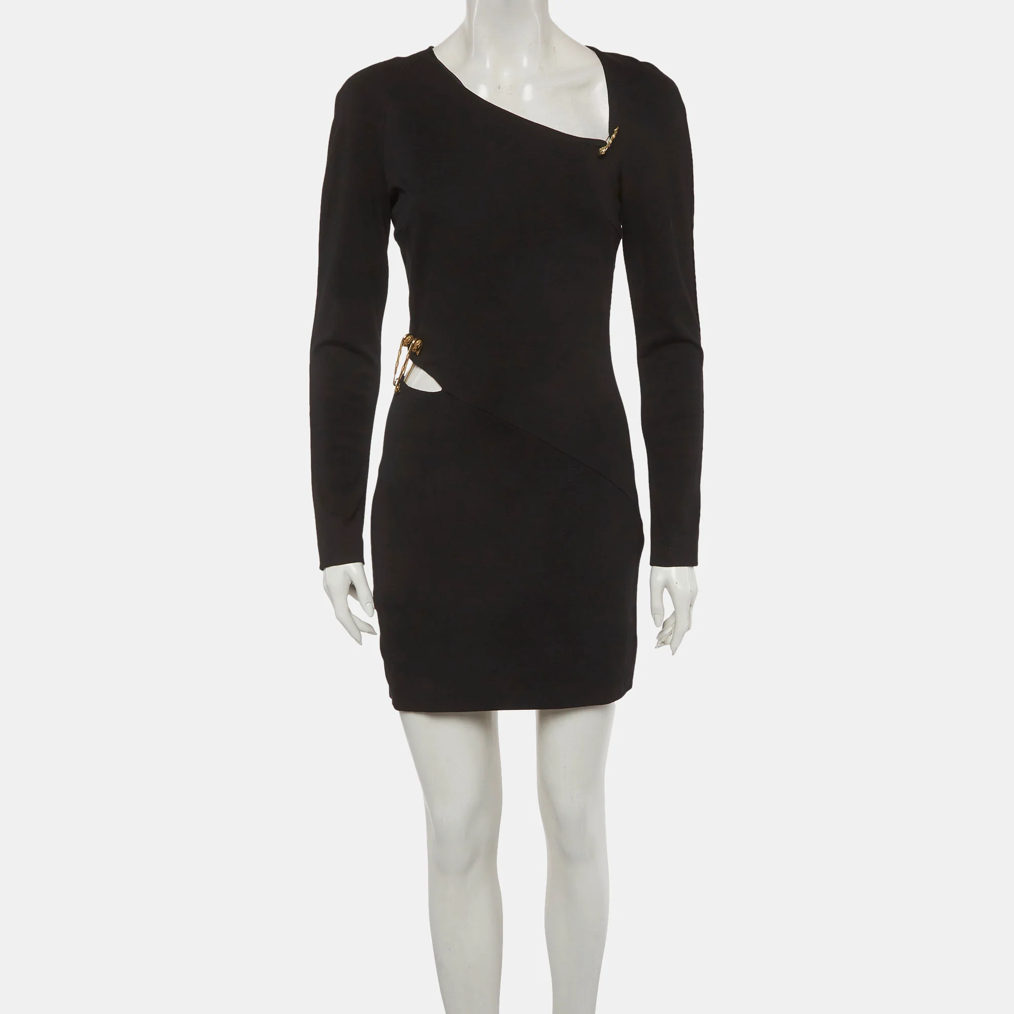 Versus Versace Black Jersey Knit Cut Out Mini Dress - Image 2