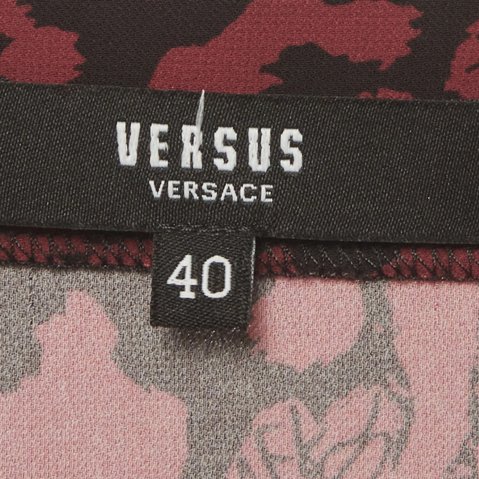 Versus Versace Burgundy Leopard Print Crepe Shift Dress - Image 4