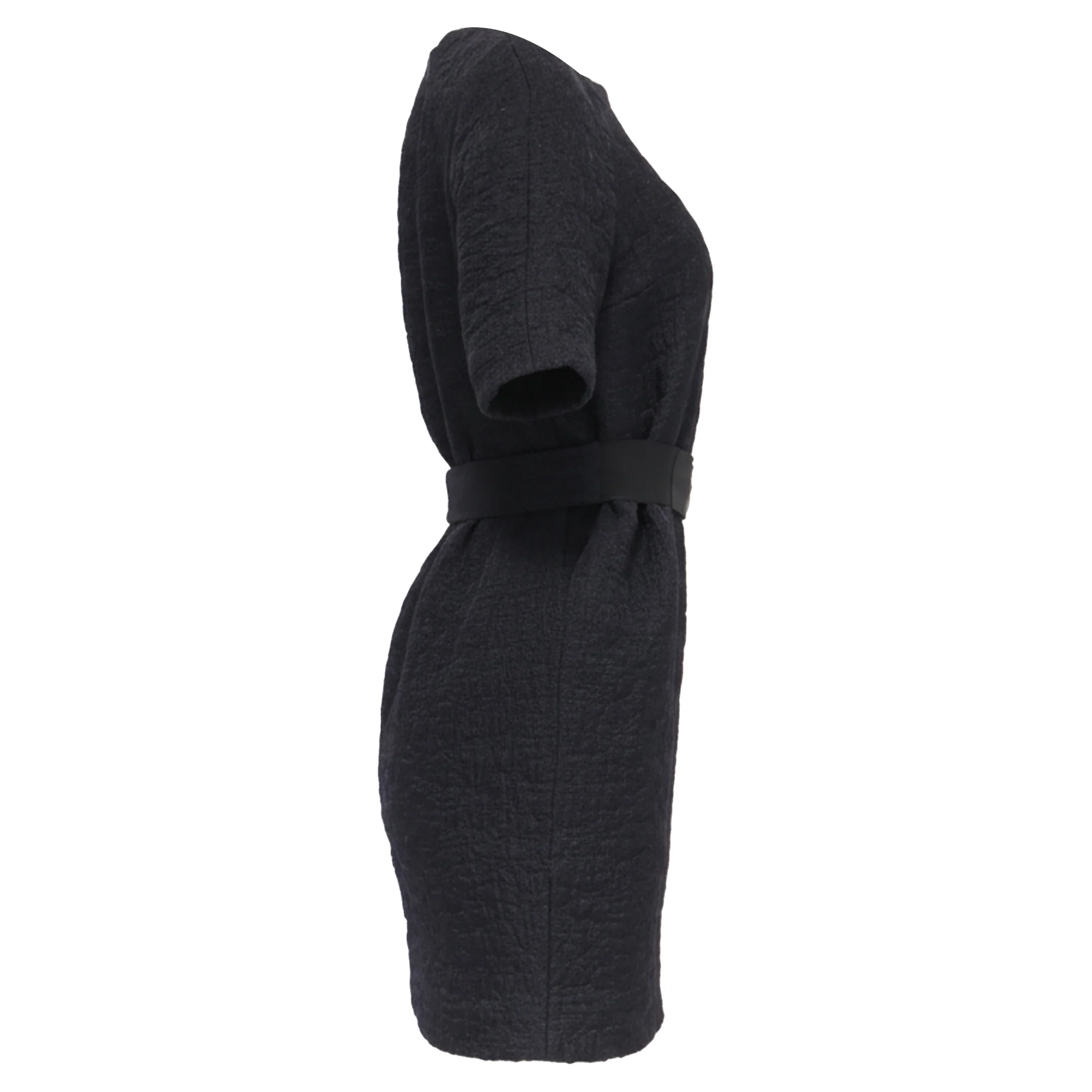 Victoria Victoria Beckham Belted Dress in Black Wool - Image 3