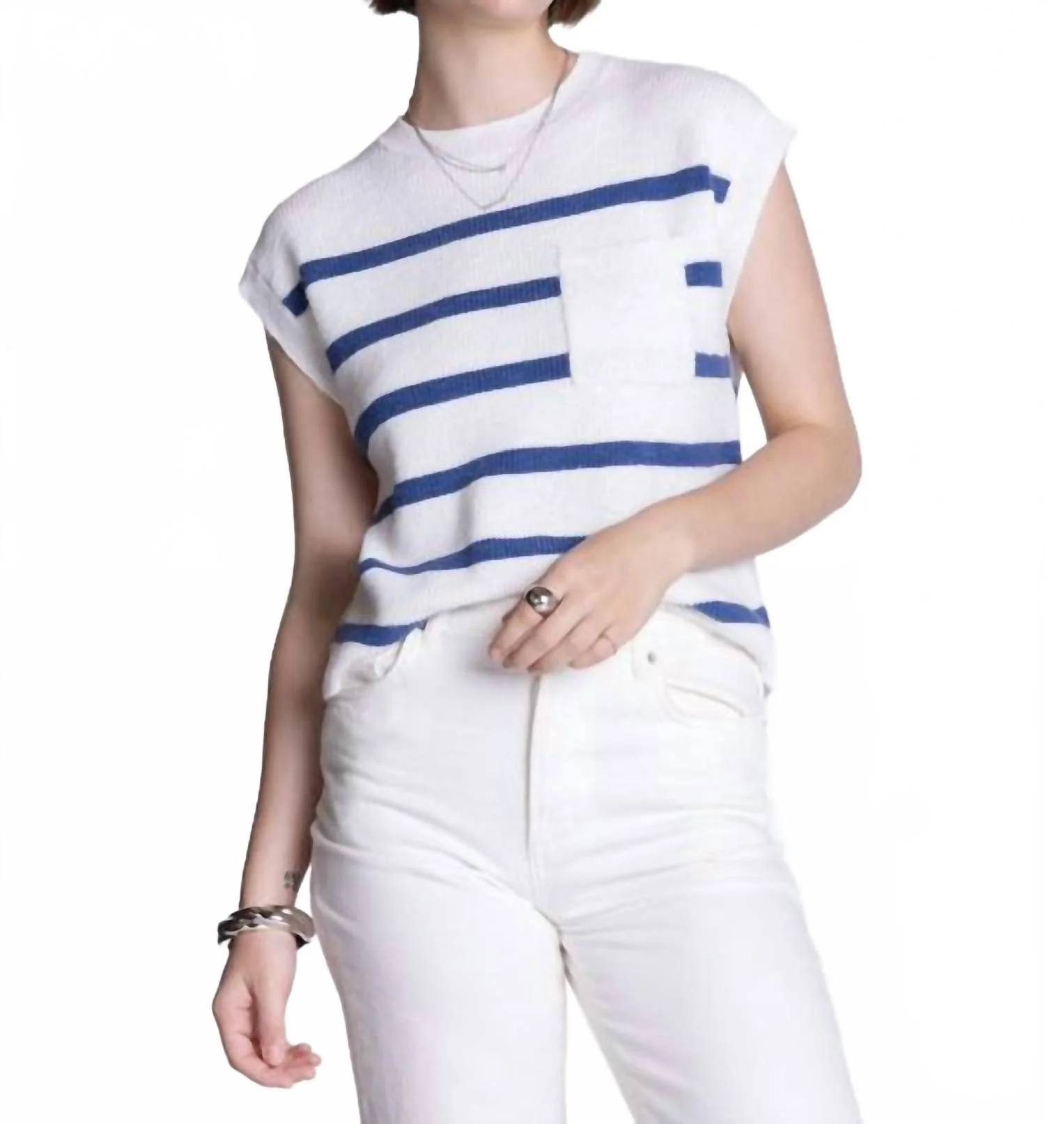 Vienne Crewneck Top In Navy