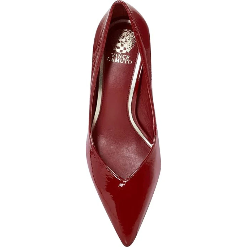 Vince Camuto Margie Pump Women's Flame Patent Leather Kitten Heel HTAT1098 - Image 4