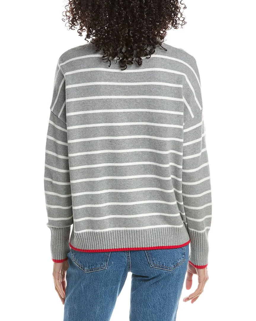 Vince Camuto Striped Crab Motif Crewneck Sweater - Image 2