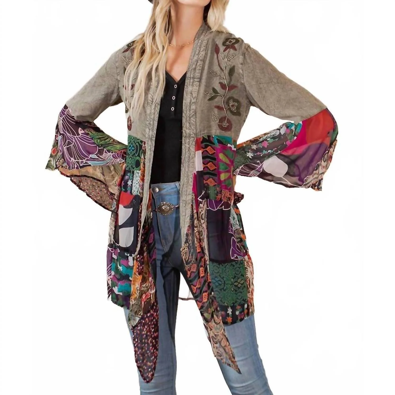 Vintage Bohemian Patchwork Jacket In Multi
