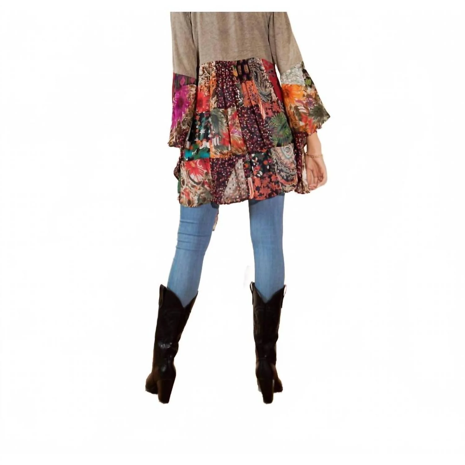 Vintage Bohemian Patchwork Jacket In Multi - Image 2
