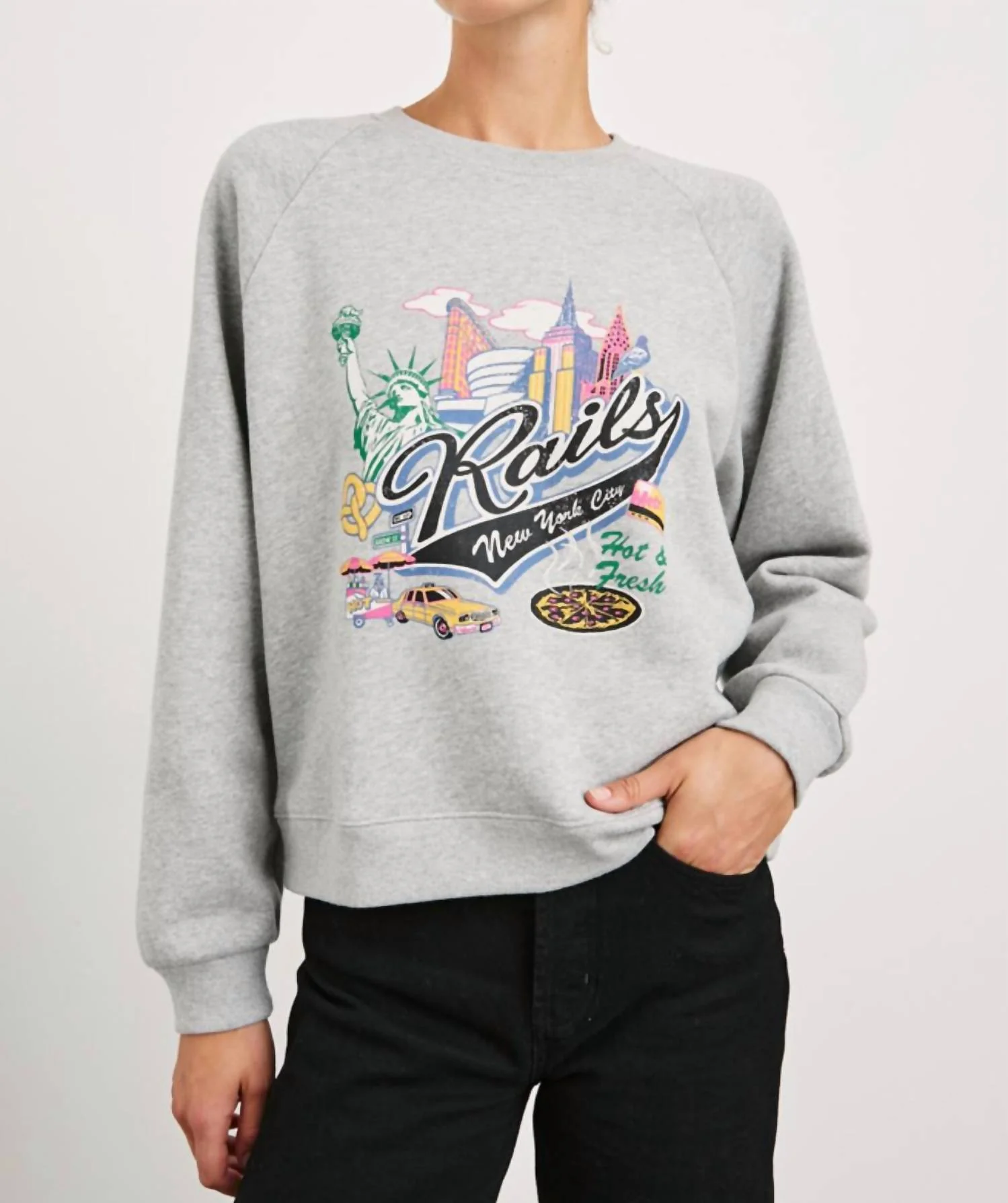 Vintage Raglan Sweatshirt In Rails New York