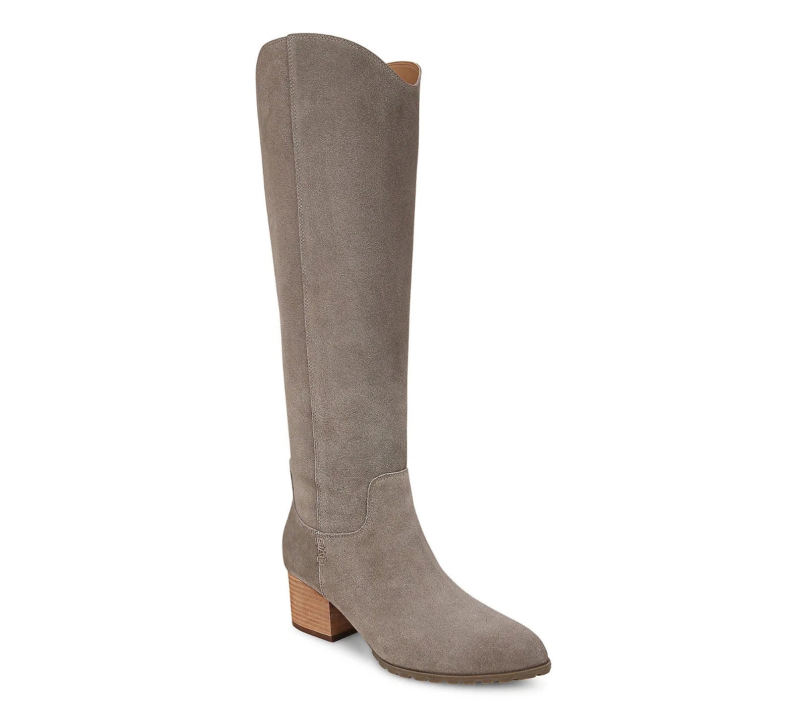 Vionic Bixby Boots Women's Wide Stone Suede Block Heel Knee High HAWK3085