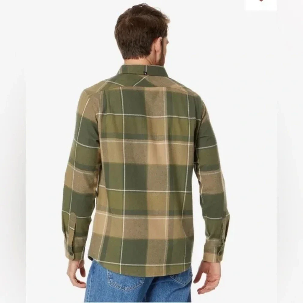 Vissla Central Coast Eco Shirt Men's Green Plaid Flannel Button Front GBO2184 - Image 4