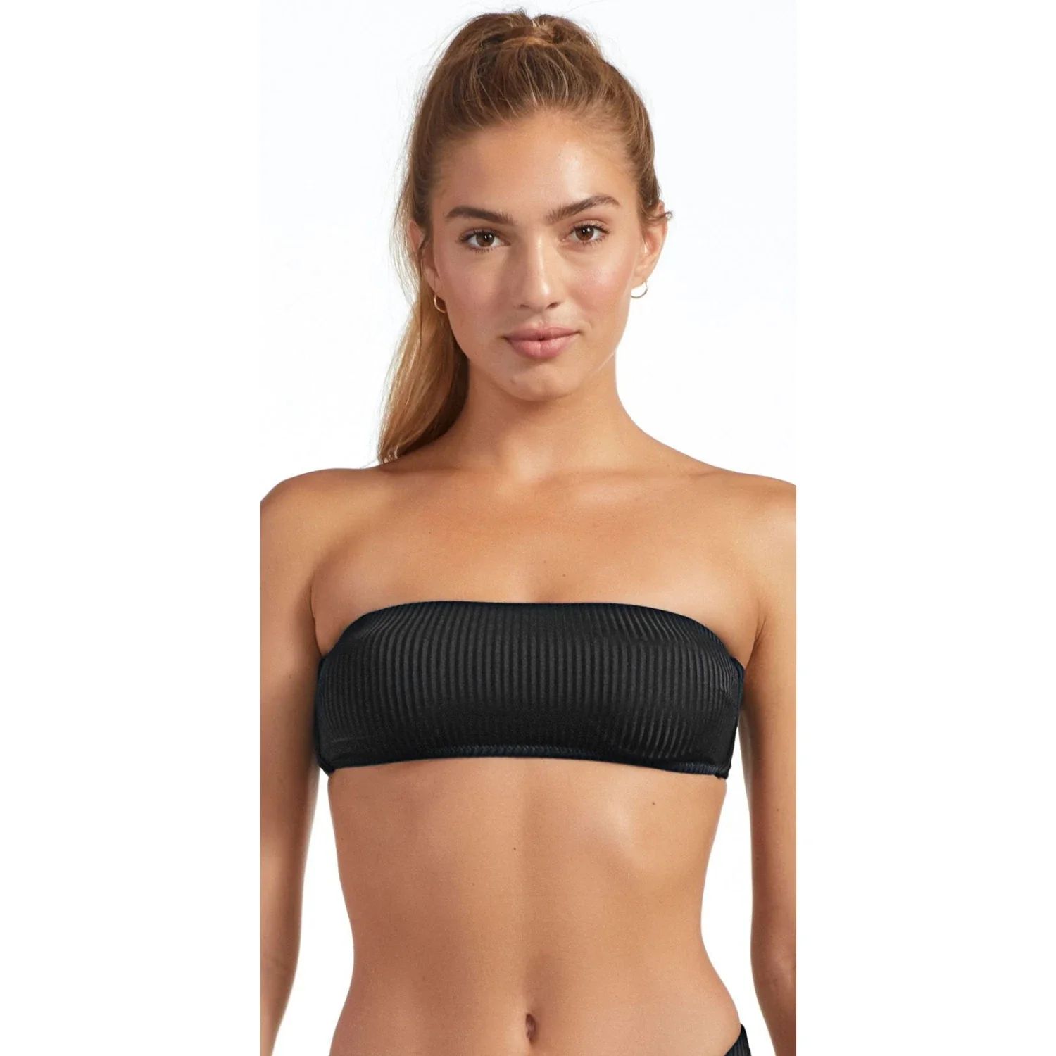 Vitamin A Mila Bandeau Top Womens Black EcoRib Stretch Swimwear Beachy JZZ377