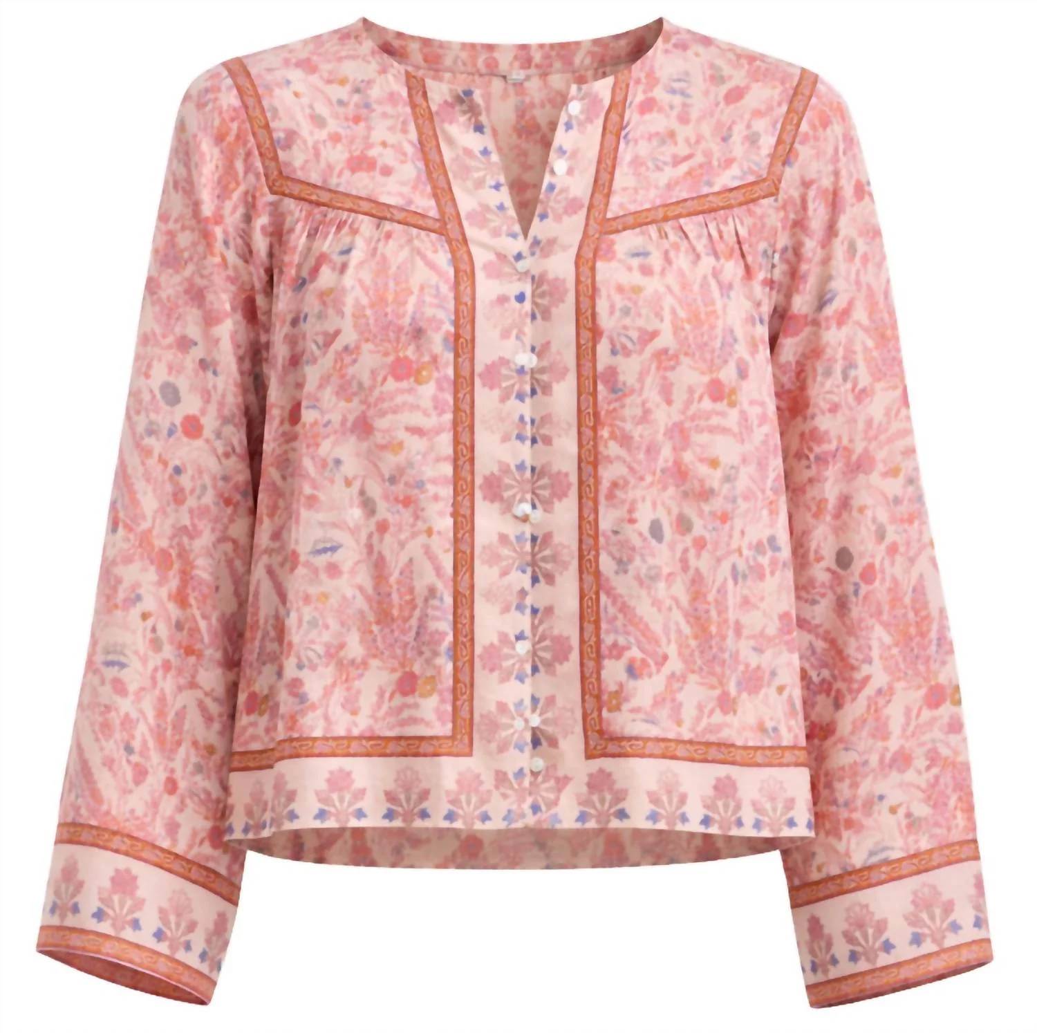 Vivien Long Sleeve Top In Dahlia Print - Image 2