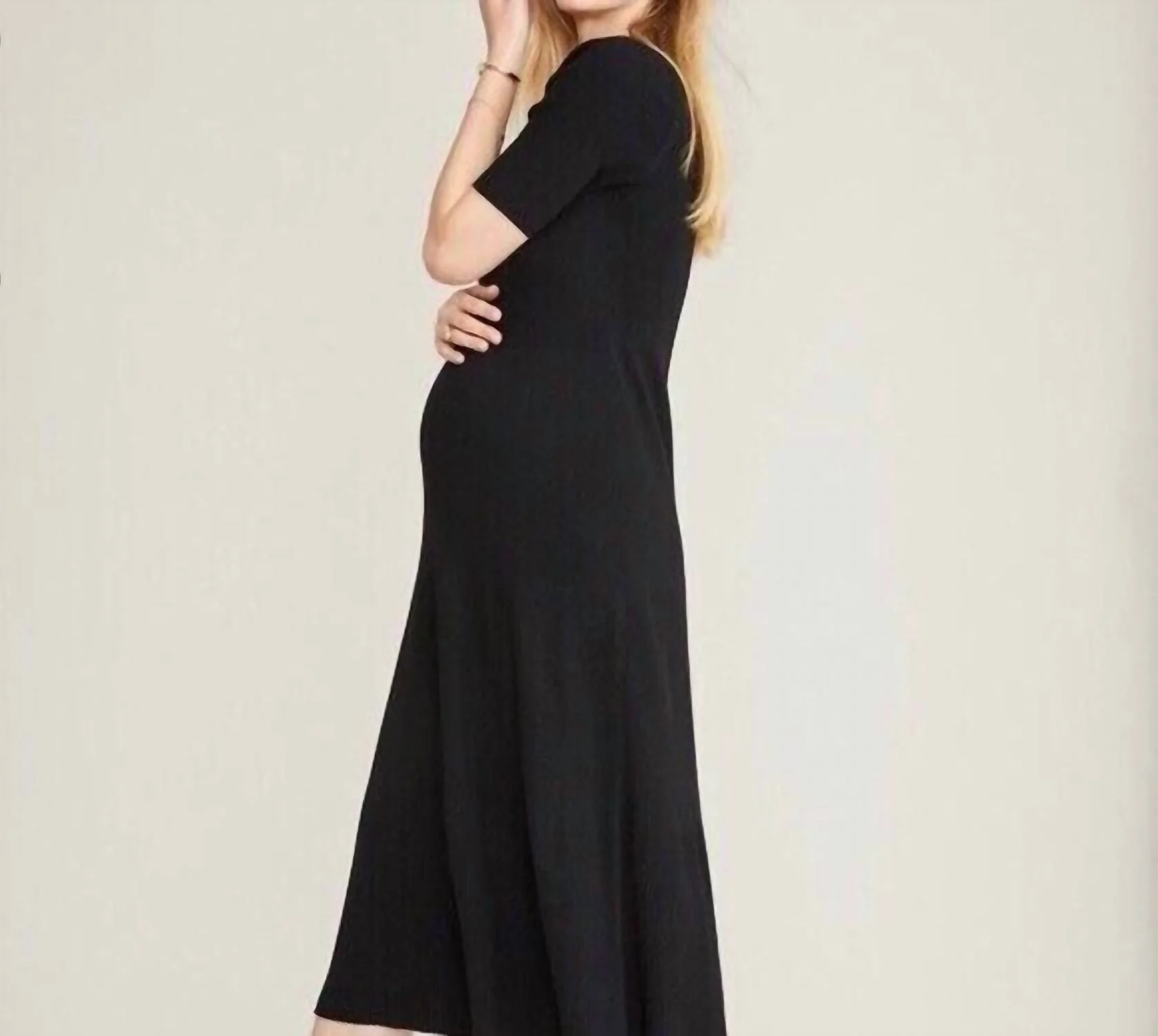 Vivienne Maternity Dress In Black - Image 2