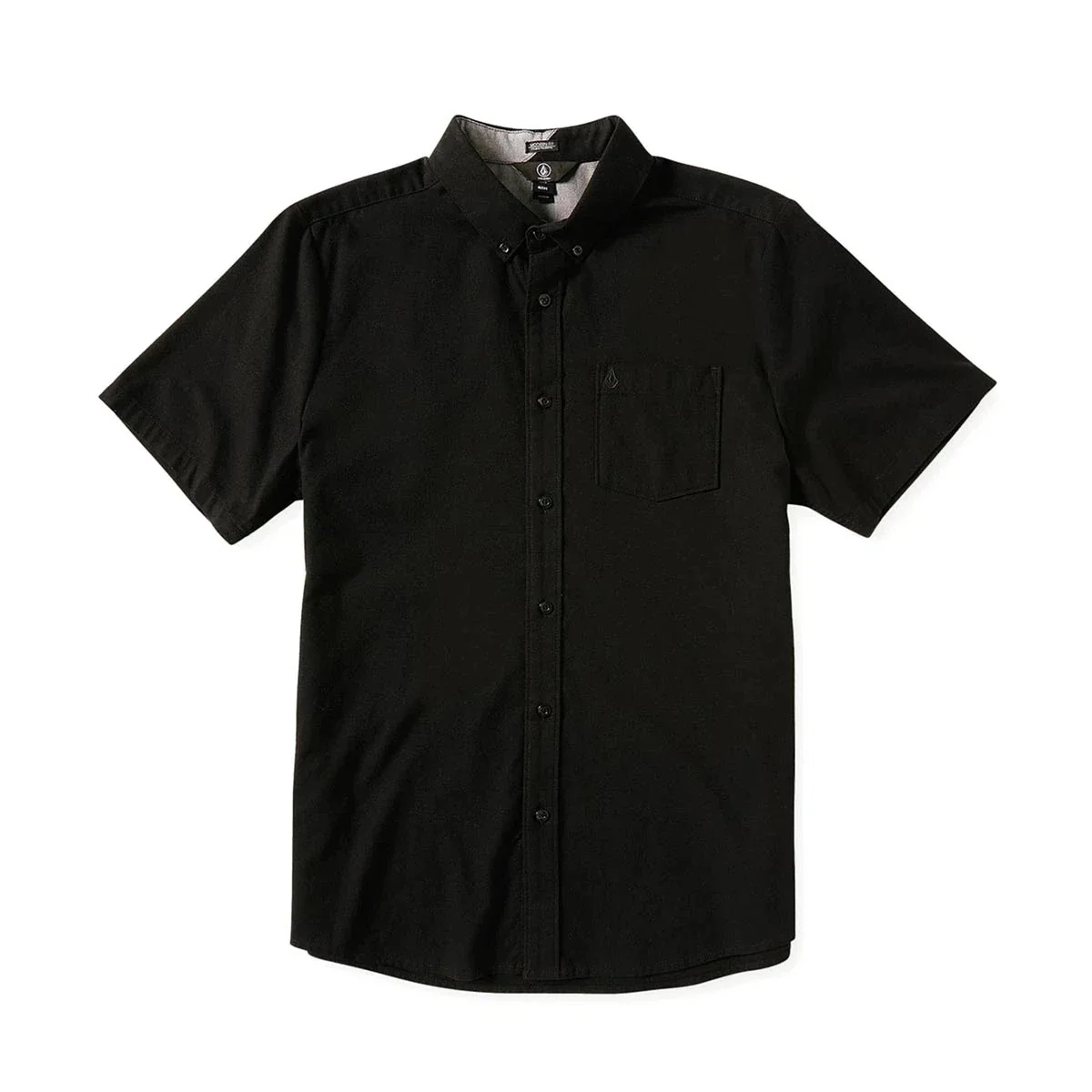 Volcom Everett Oxford Shirt Men's Black Short Sleeve Button-Down RED840