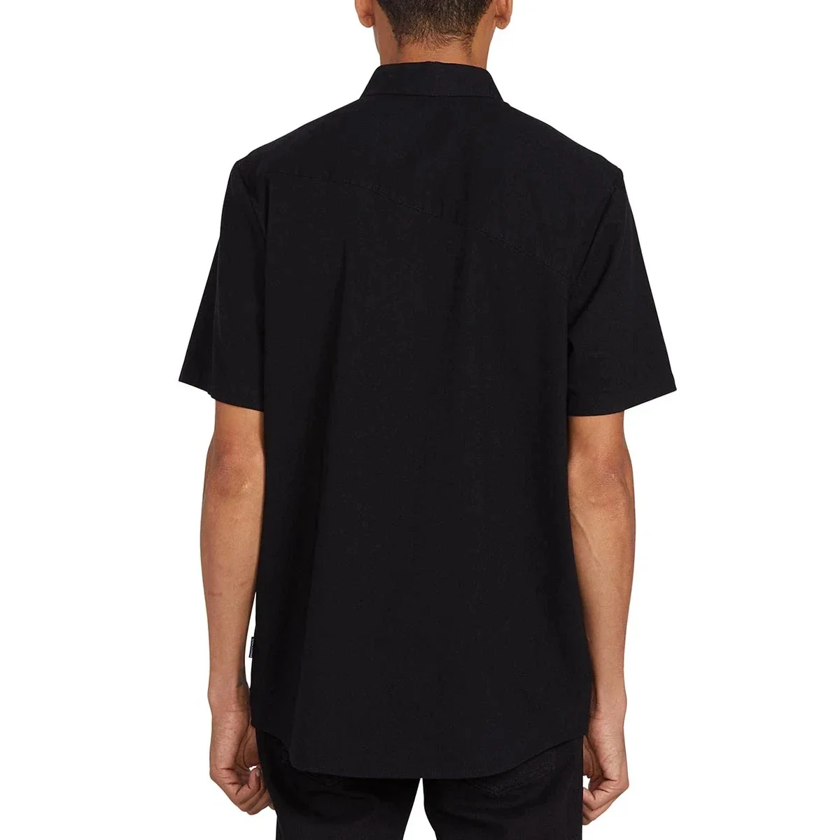 Volcom Everett Oxford Shirt Men's Black Short Sleeve Button-Down RED840 - Image 4
