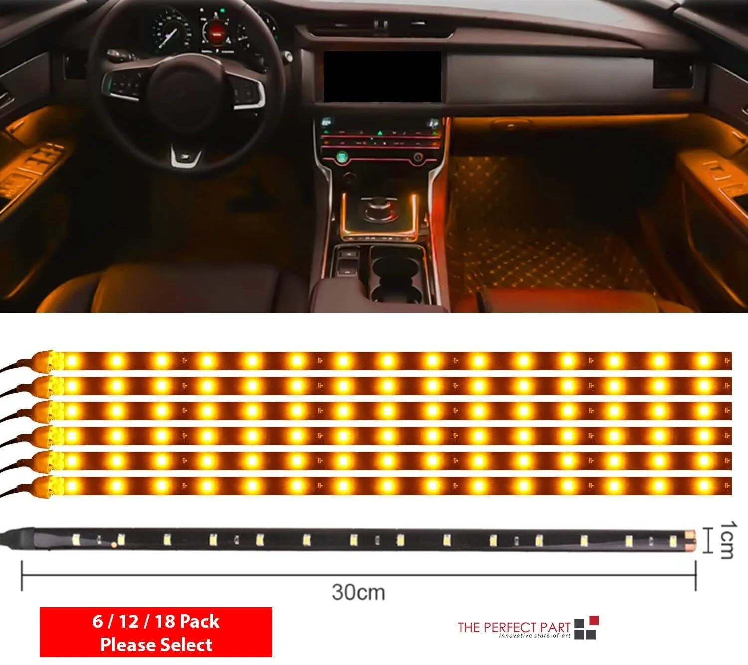 Waterproof 12''/15 DC 12V Motor LED Strip Underbody Light For Car Motorcycle - 18 pack
