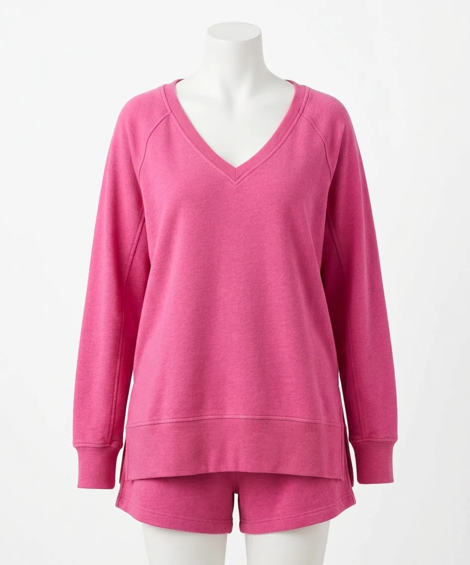 Weekender V-Neck Sweater In Island Pink