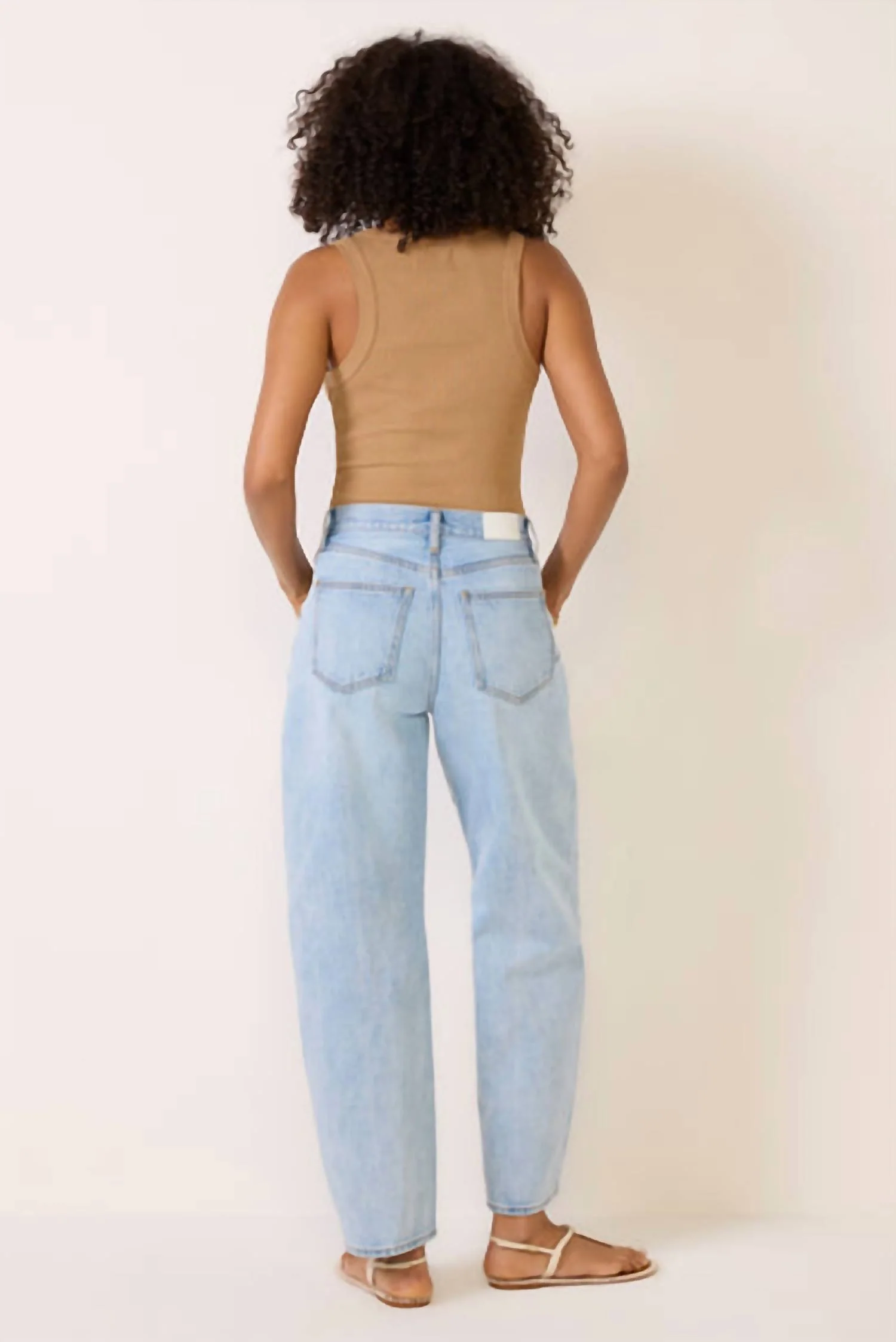Wes High Rise Barrel Jeans In Gaze - Image 4