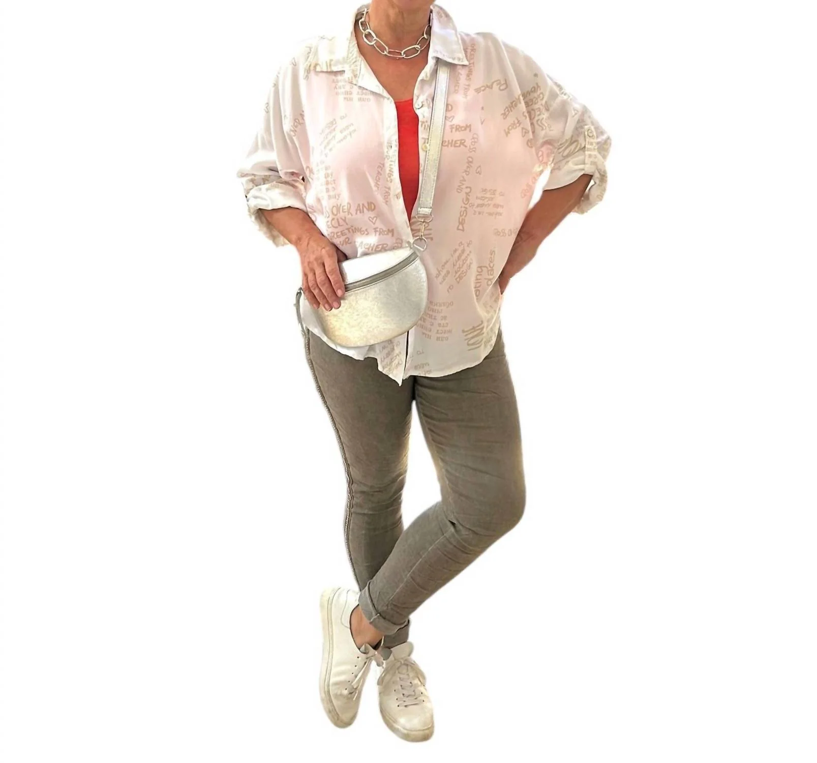 Whispering Canvas Shirt In White - Image 4