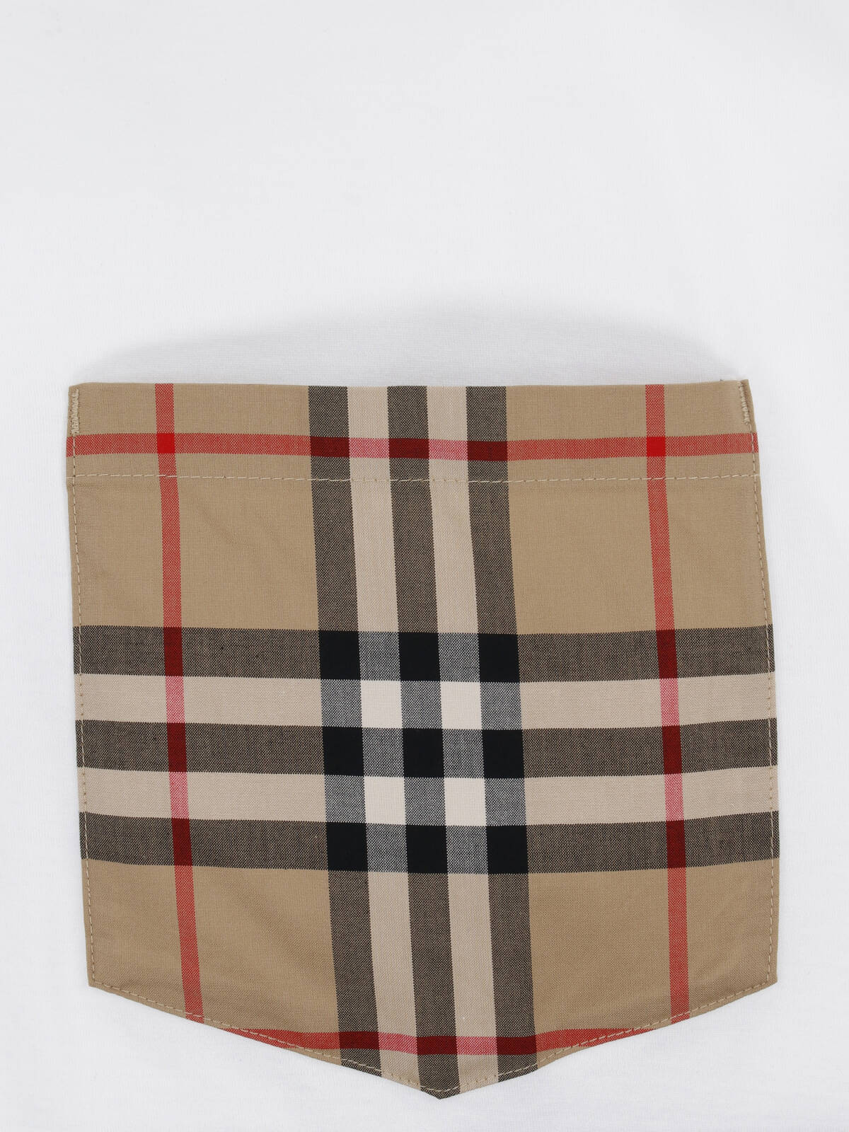 White Check Pocket Cotton T-Shirt - Image 3