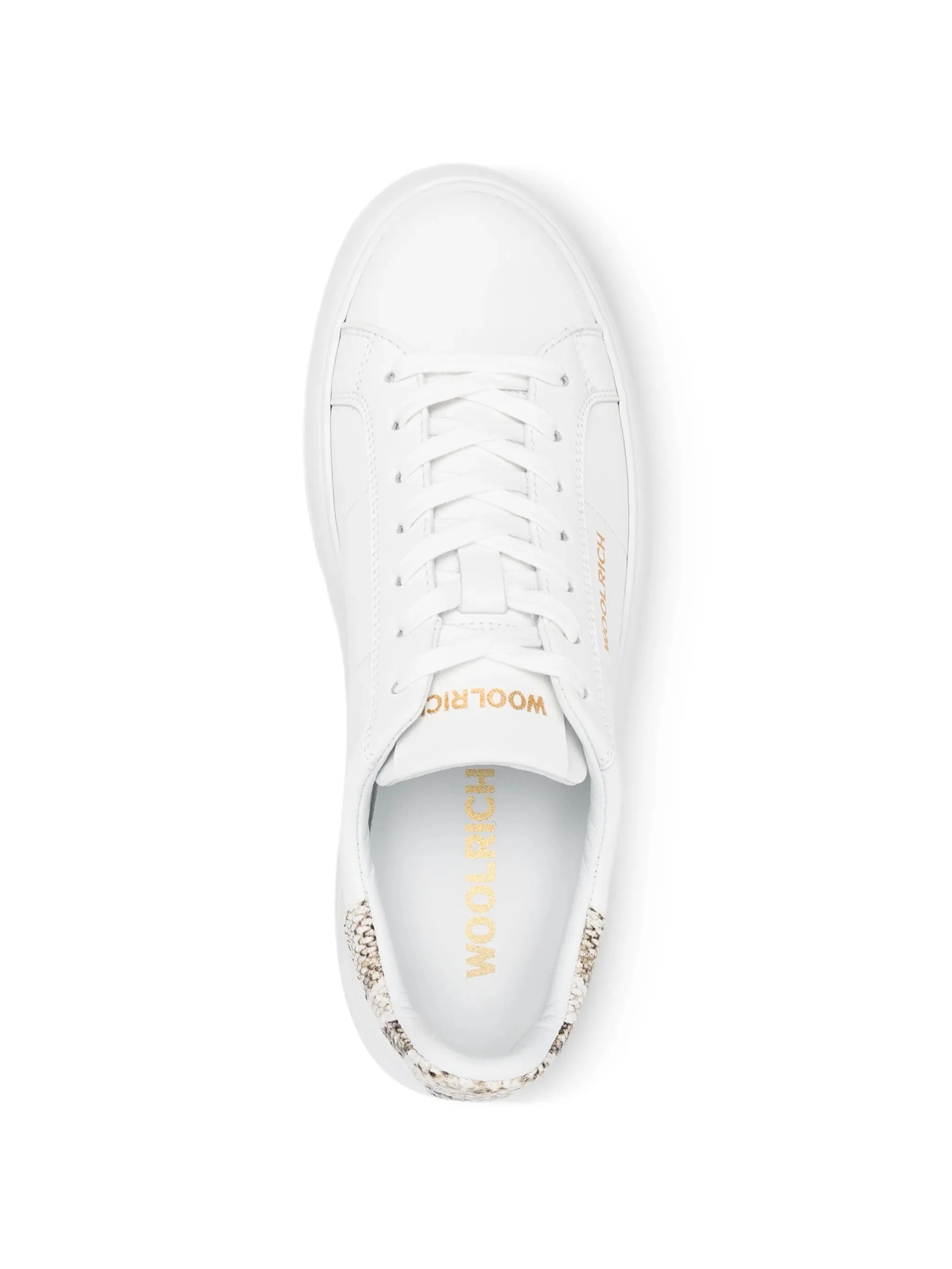 White Chunky Court Calf Pitone Sneakers - Image 4