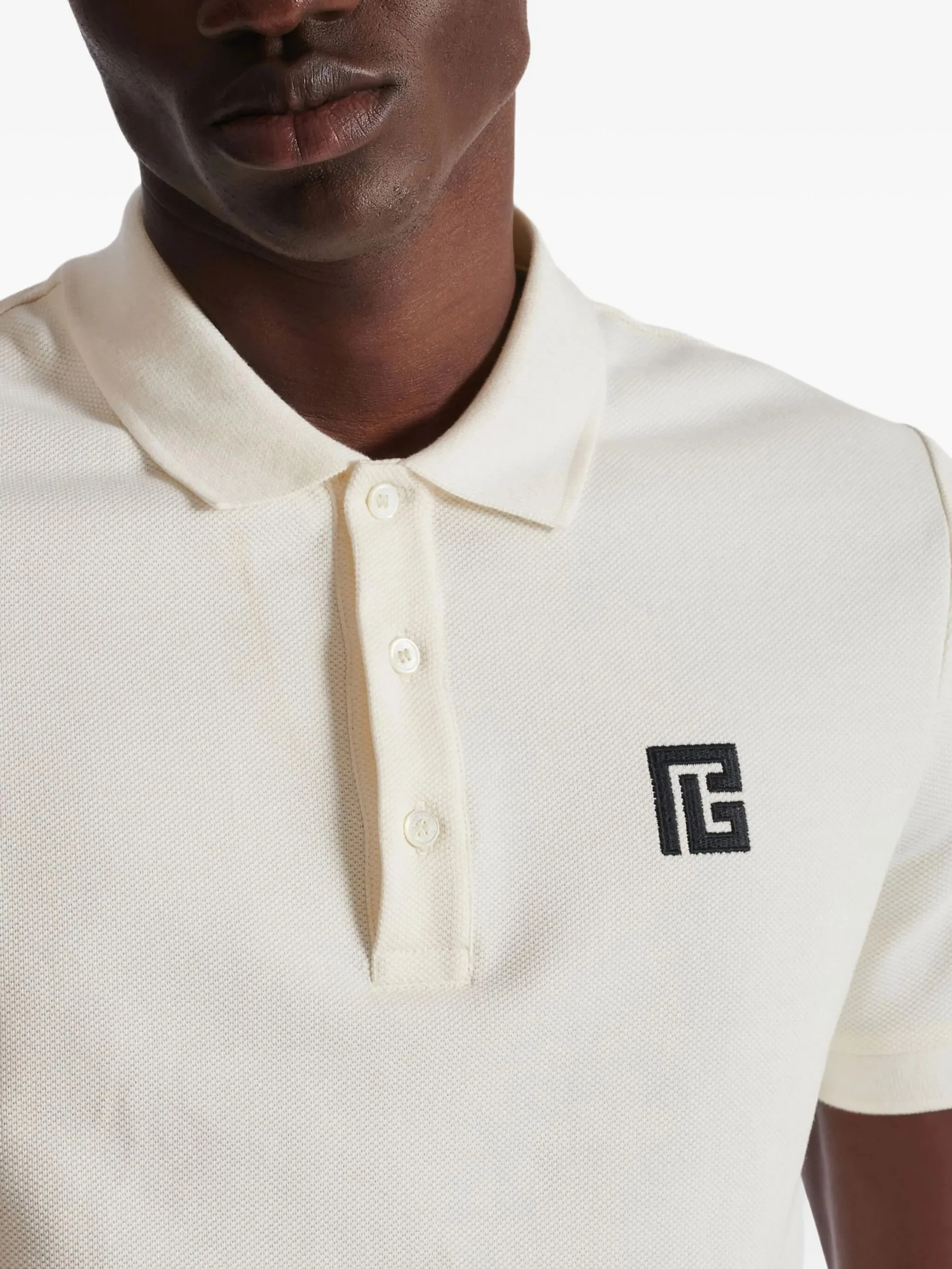 White Classic Ss Cotton Polo Shirt - Image 5