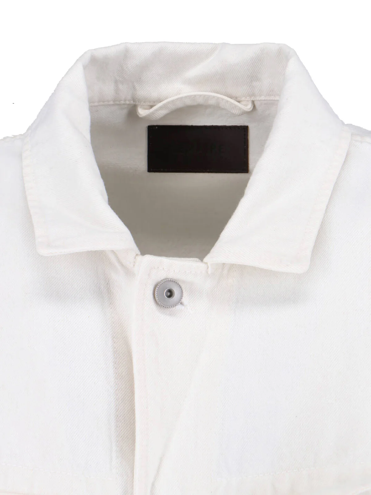 White Cropped Trucker Cotton Jacket - Image 4