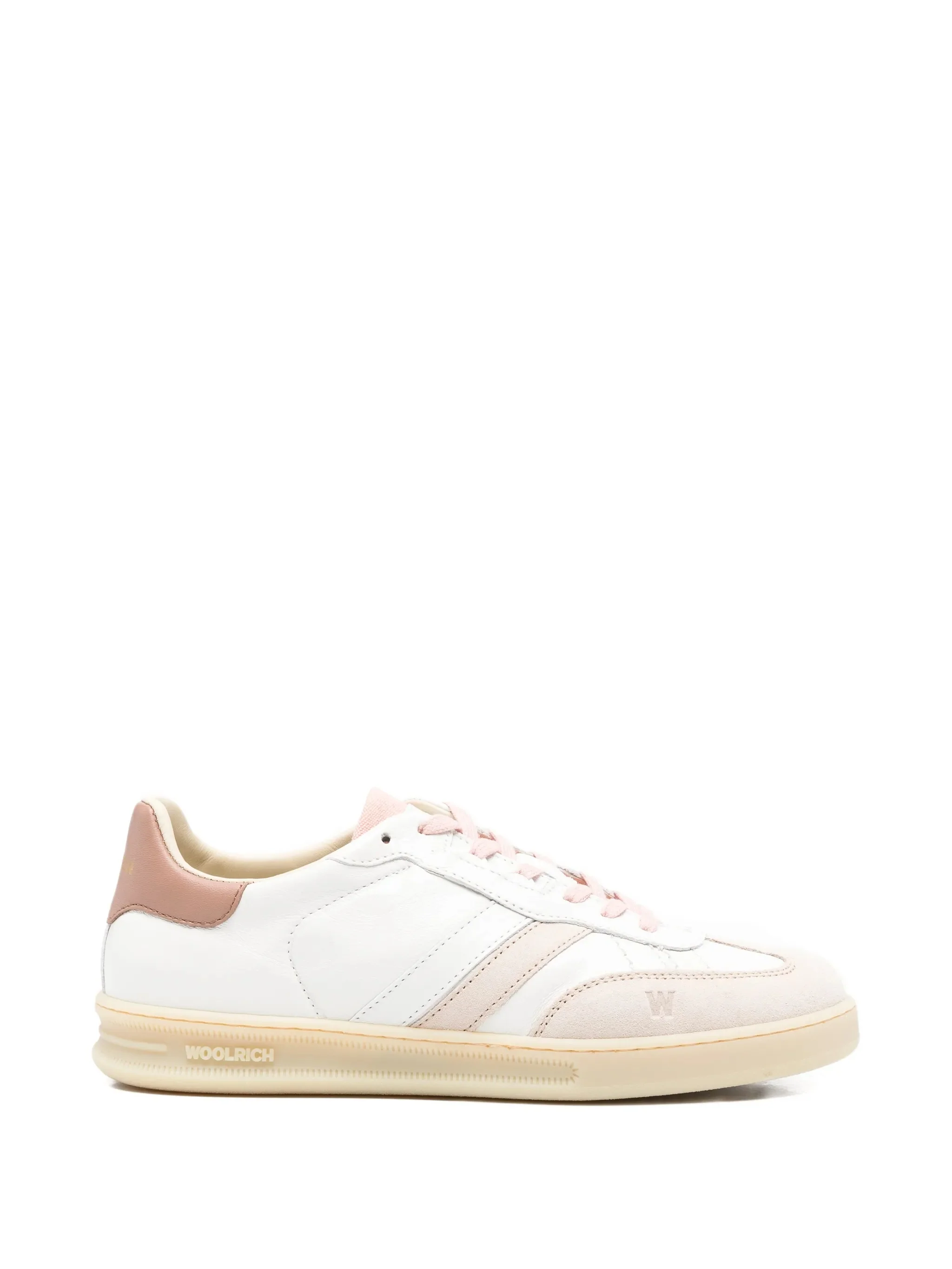 White Double U.T Cracked Calf Sneakers