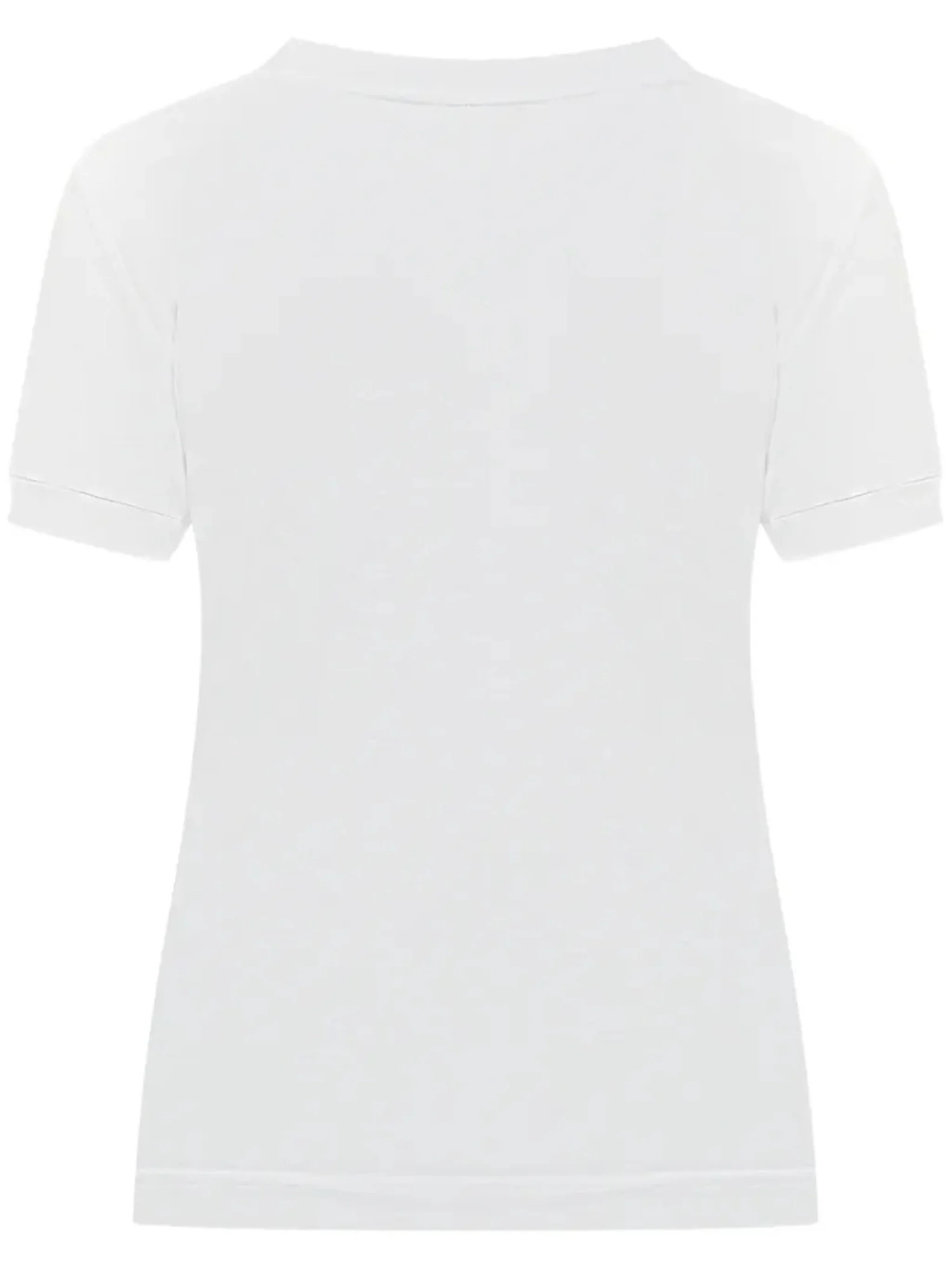 White Fitted Short-Sleeve Cotton T-Shirt - Image 2