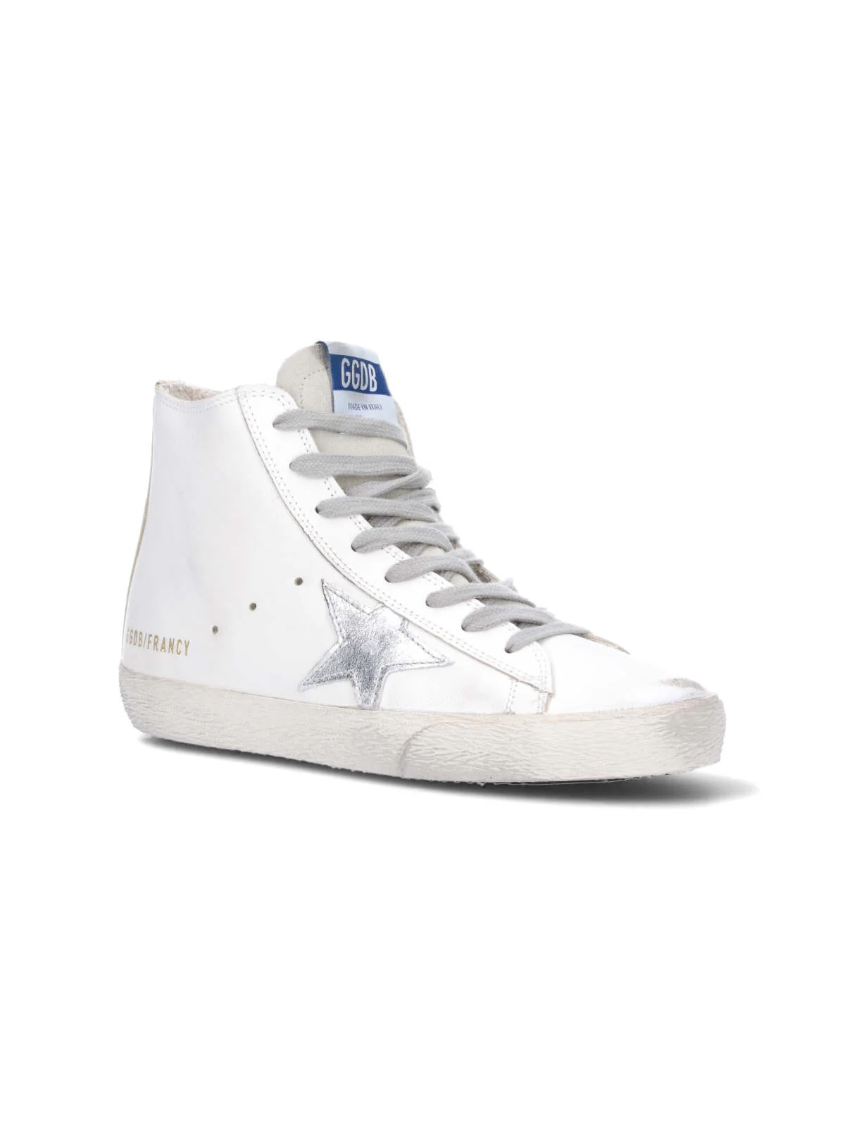 White Francy Distressed Calf Leather Sneakers - Image 2