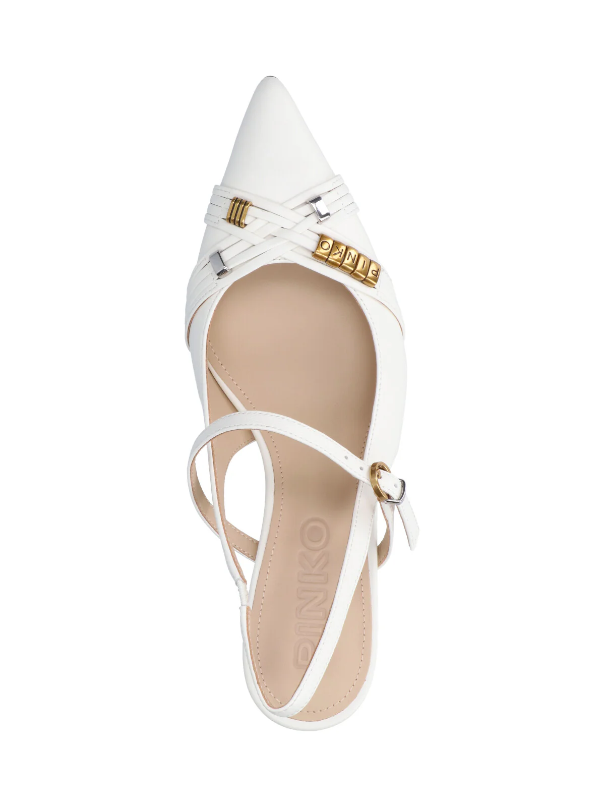 White Gloria 18 Leather Slingback Pumps - Image 5